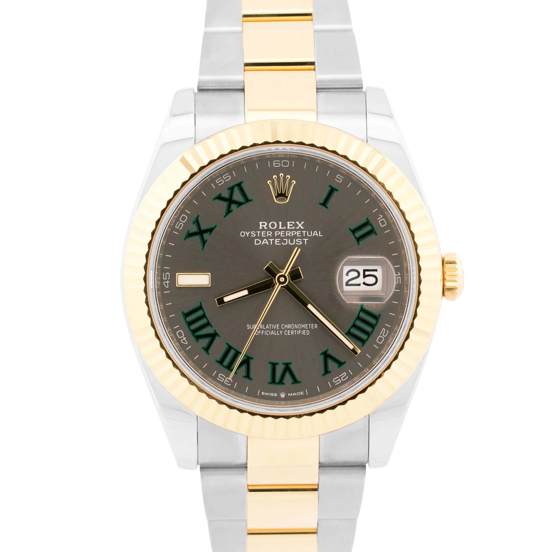 2024 PAPERS Rolex DateJust WIMBLEDON Roman 41mm 18K Steel OYSTER 41mm 126333 BOX