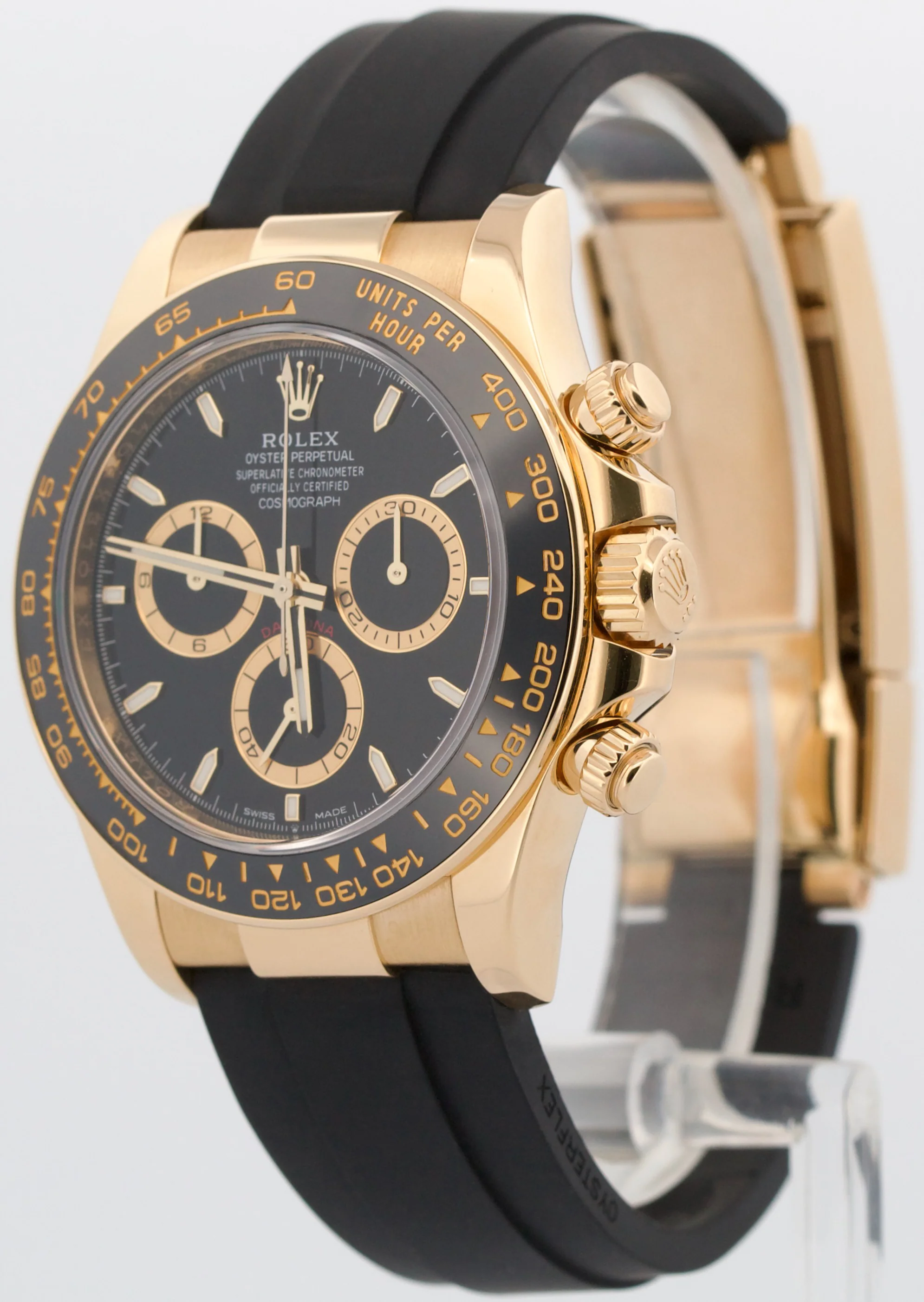 2024 PAPERS Rolex Daytona BLACK 18K Yellow Gold Oysterflex Rubber 126518 LN BOX - Image 4