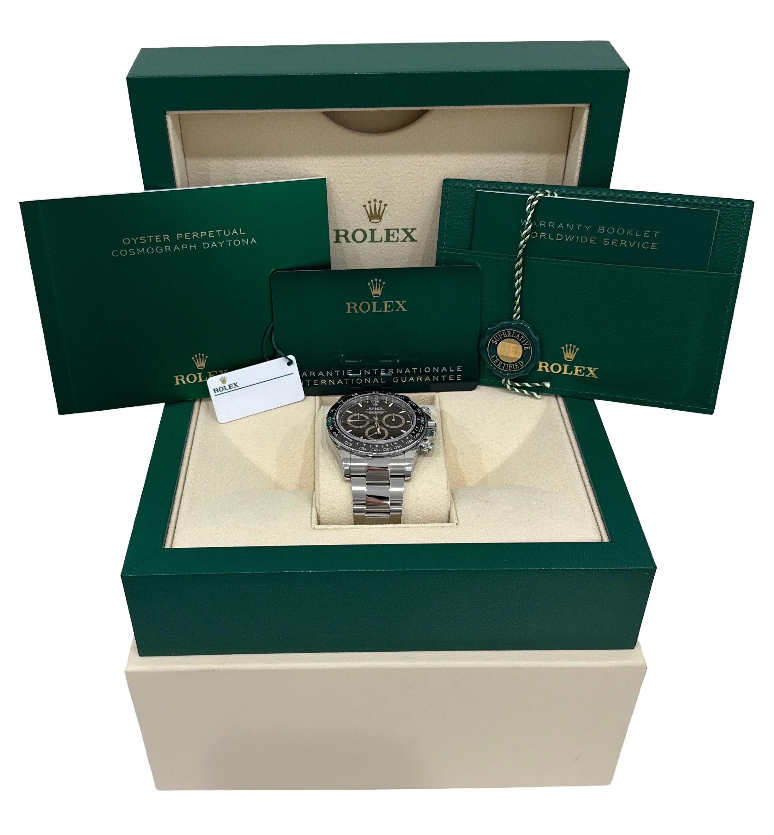 2024 PAPERS Rolex Daytona Cosmograph BLACK 40mm Ceramic Steel 126500 LN BOX - Image 2
