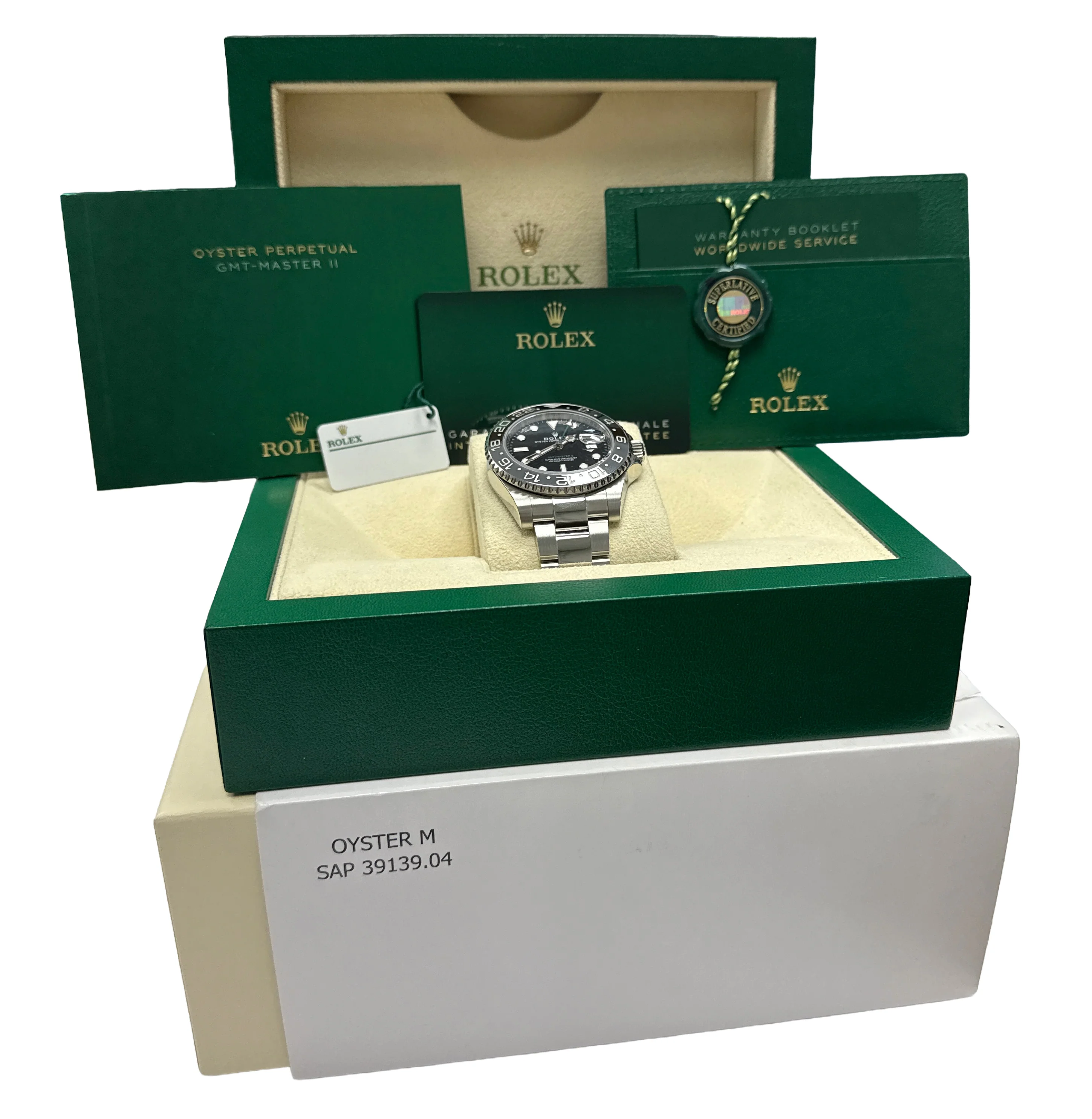 2024 PAPERS Rolex GMT-Master II BRUCE WAYNE Ceramic Steel OYSTER 126710 GRNR BOX - Image 2