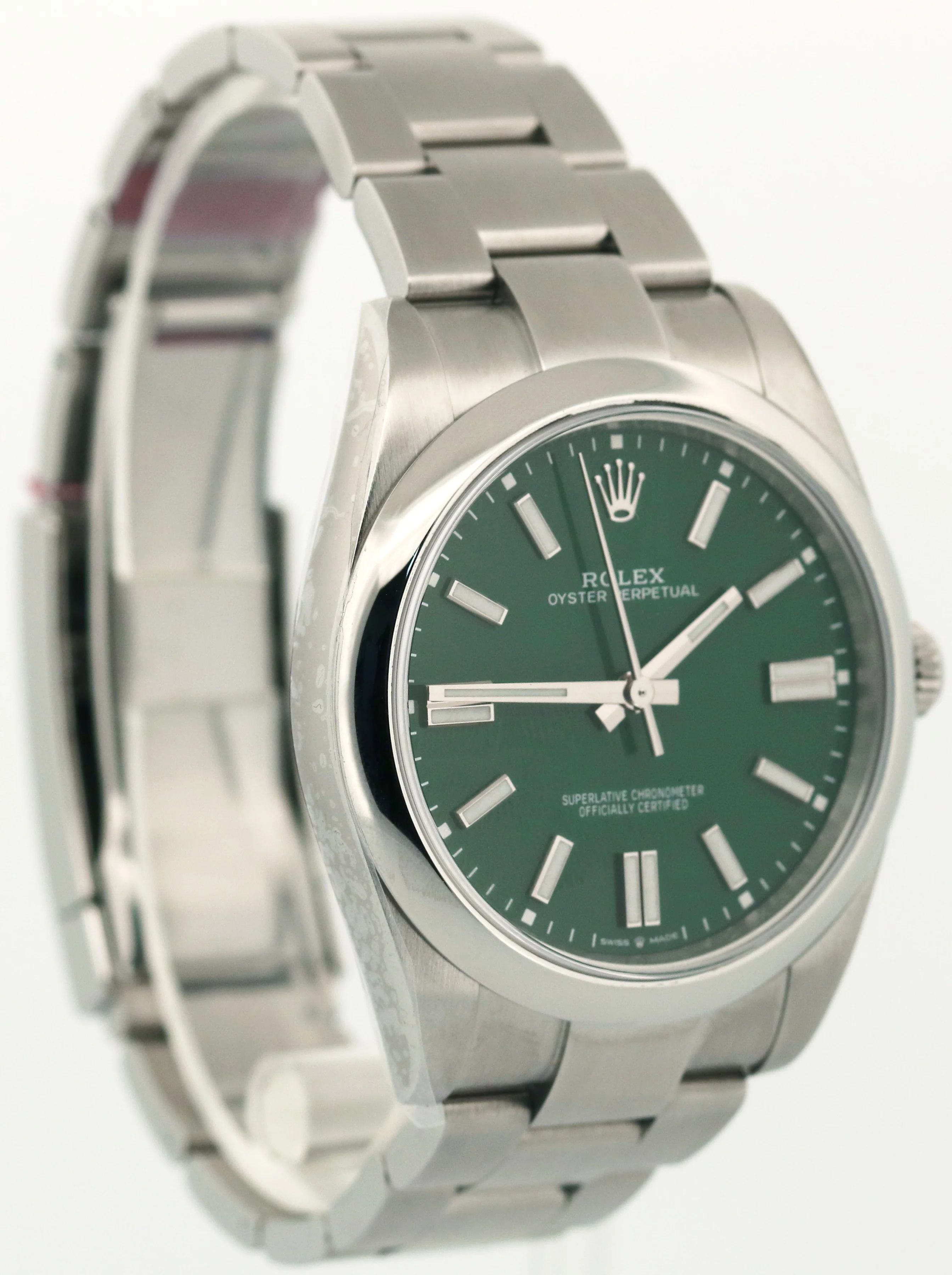 STICKERED 2024 PAPERS Rolex Oyster Perpetual 41 GREEN Steel 41mm 124300 BOX - Image 4