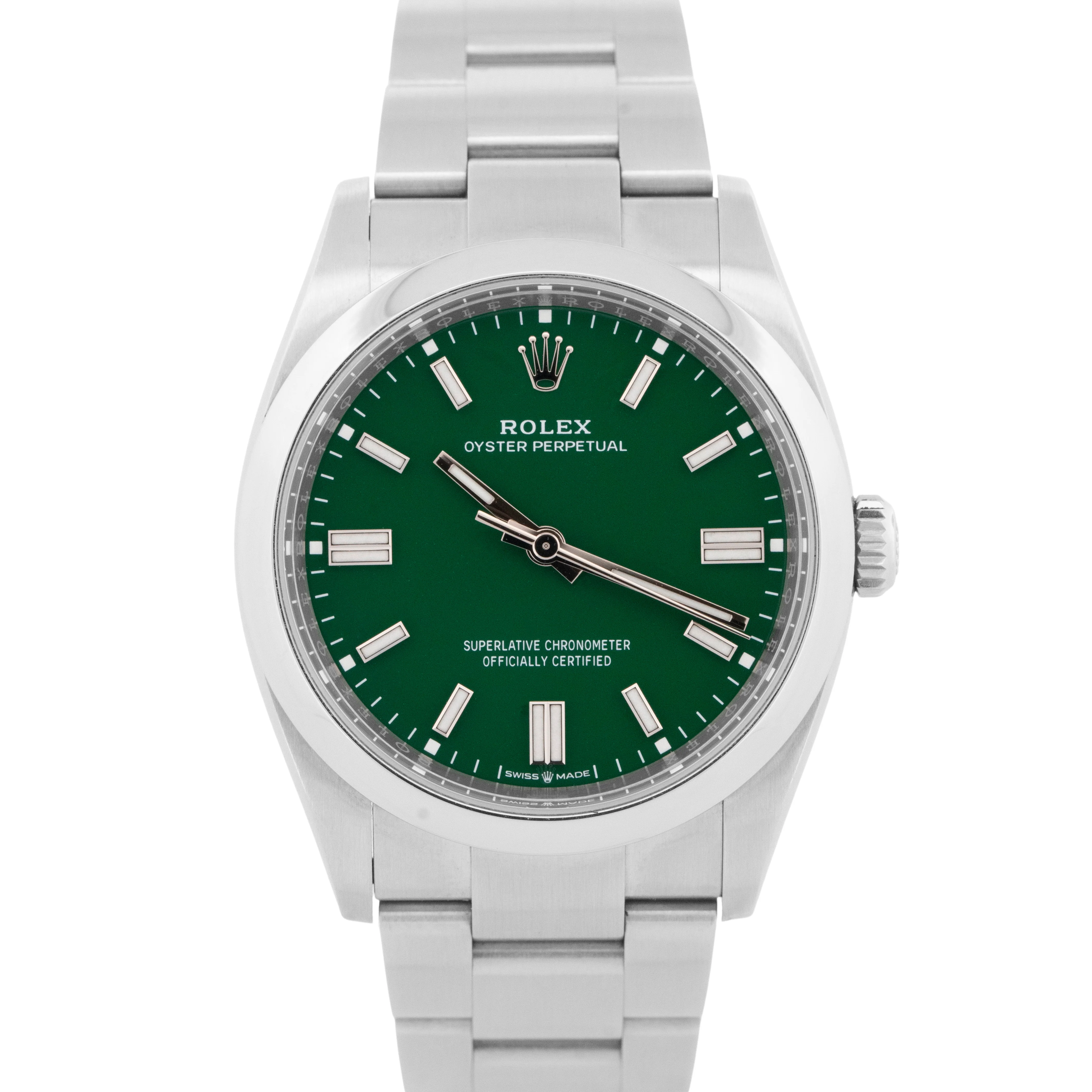 2024 PAPERS Rolex Oyster Perpetual GREEN 36mm Stainless Steel Watch 126000 BOX