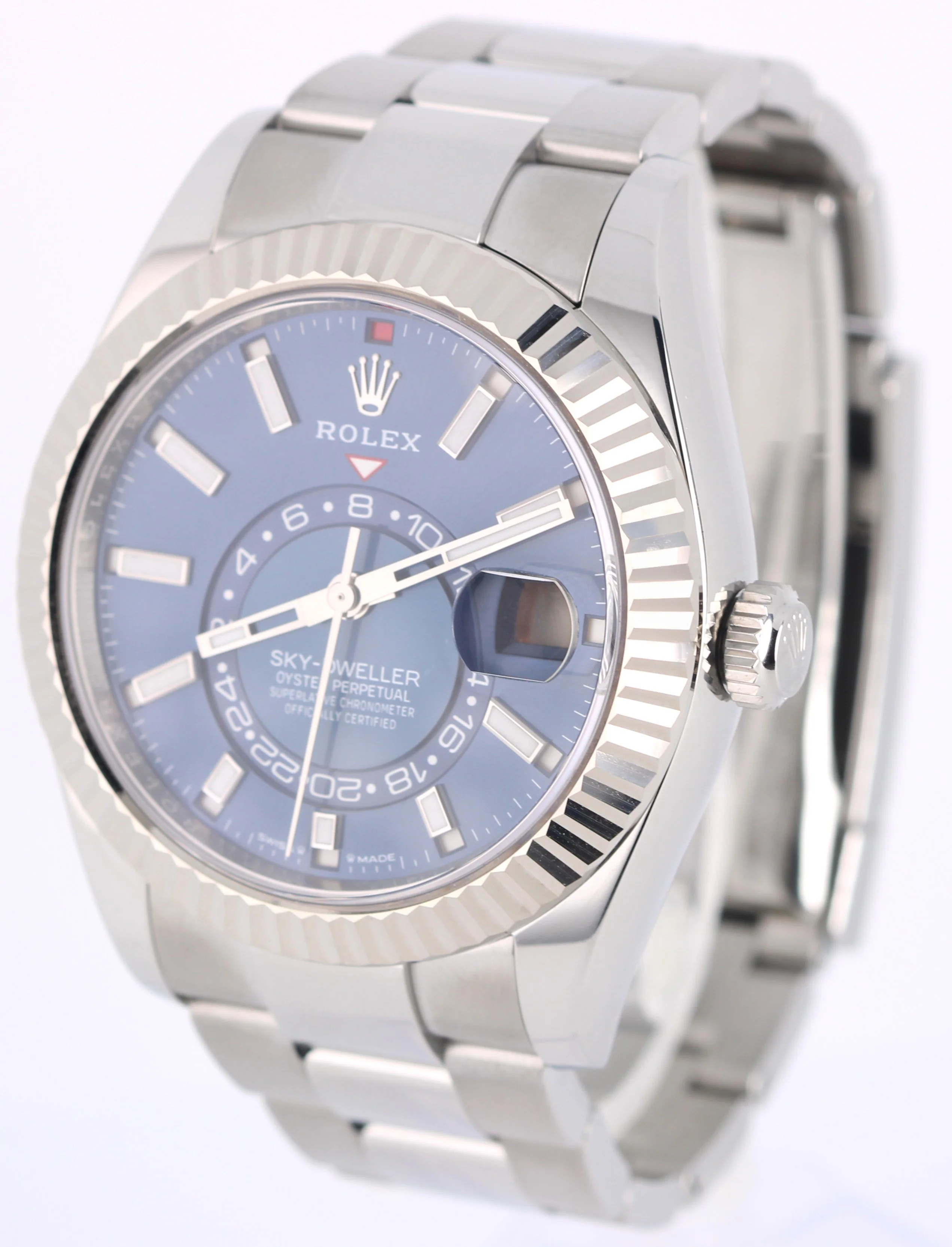 2024 PAPERS Rolex Sky-Dweller 18k Fluted Steel Blue 42mm 336934 Oyster Watch BOX - Image 3
