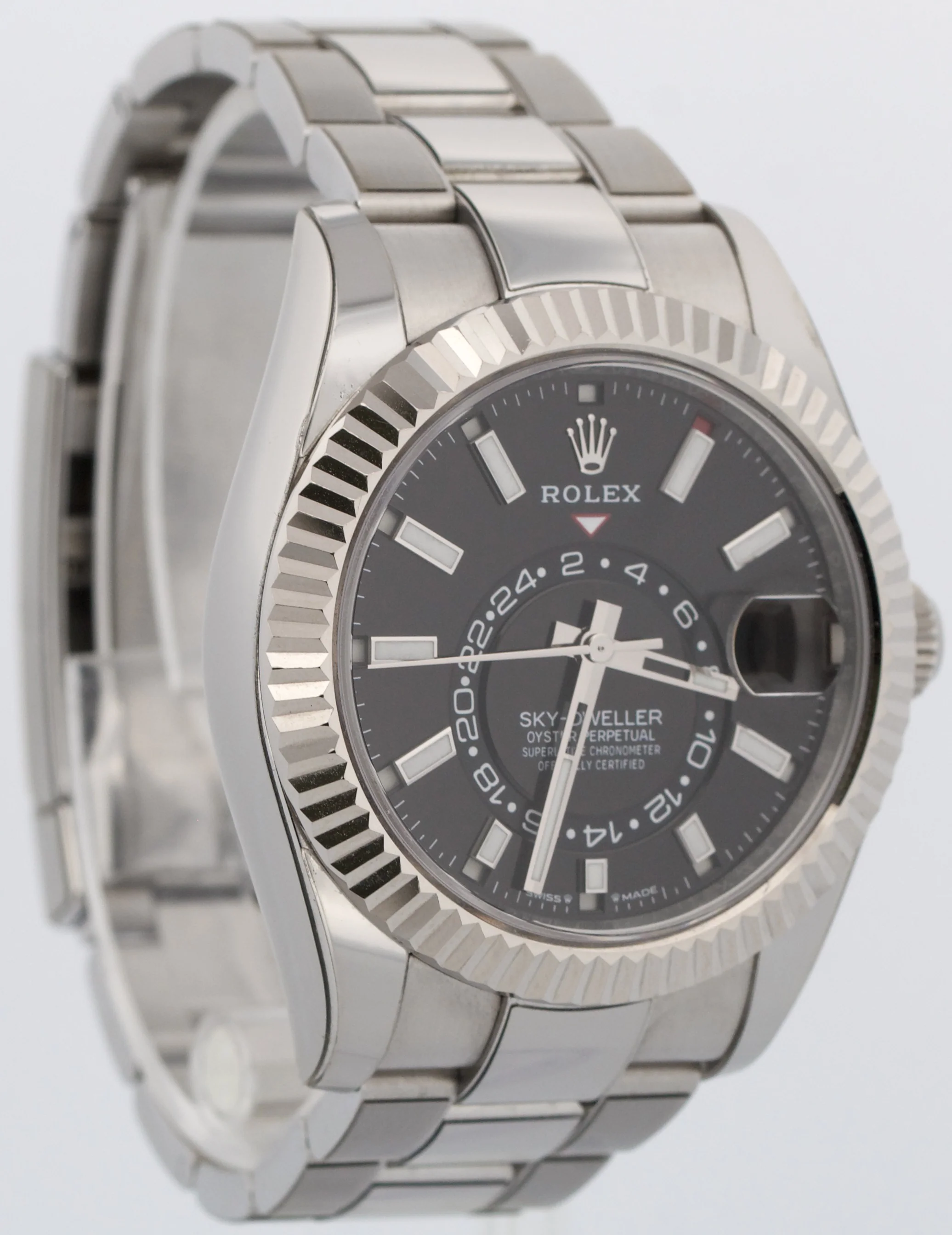 2024 PAPERS Rolex Sky-Dweller BLACK 42mm Steel 18K Gold OYSTER Watch 336934 BOX - Image 4