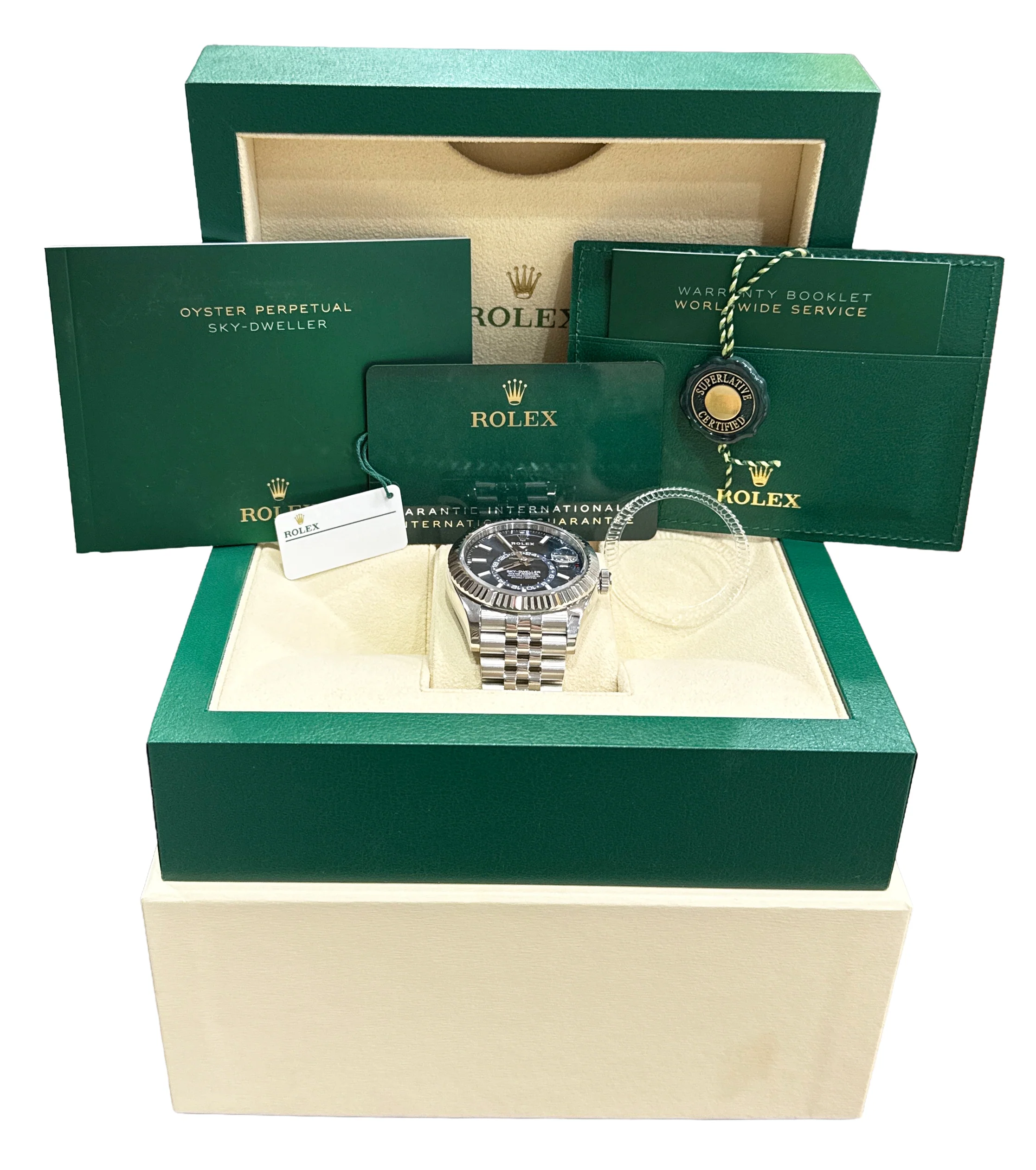 2024 PAPERS Rolex Sky-Dweller BLUE 42mm Steel 18K Gold JUBILEE Watch 336934 BOX - Image 2