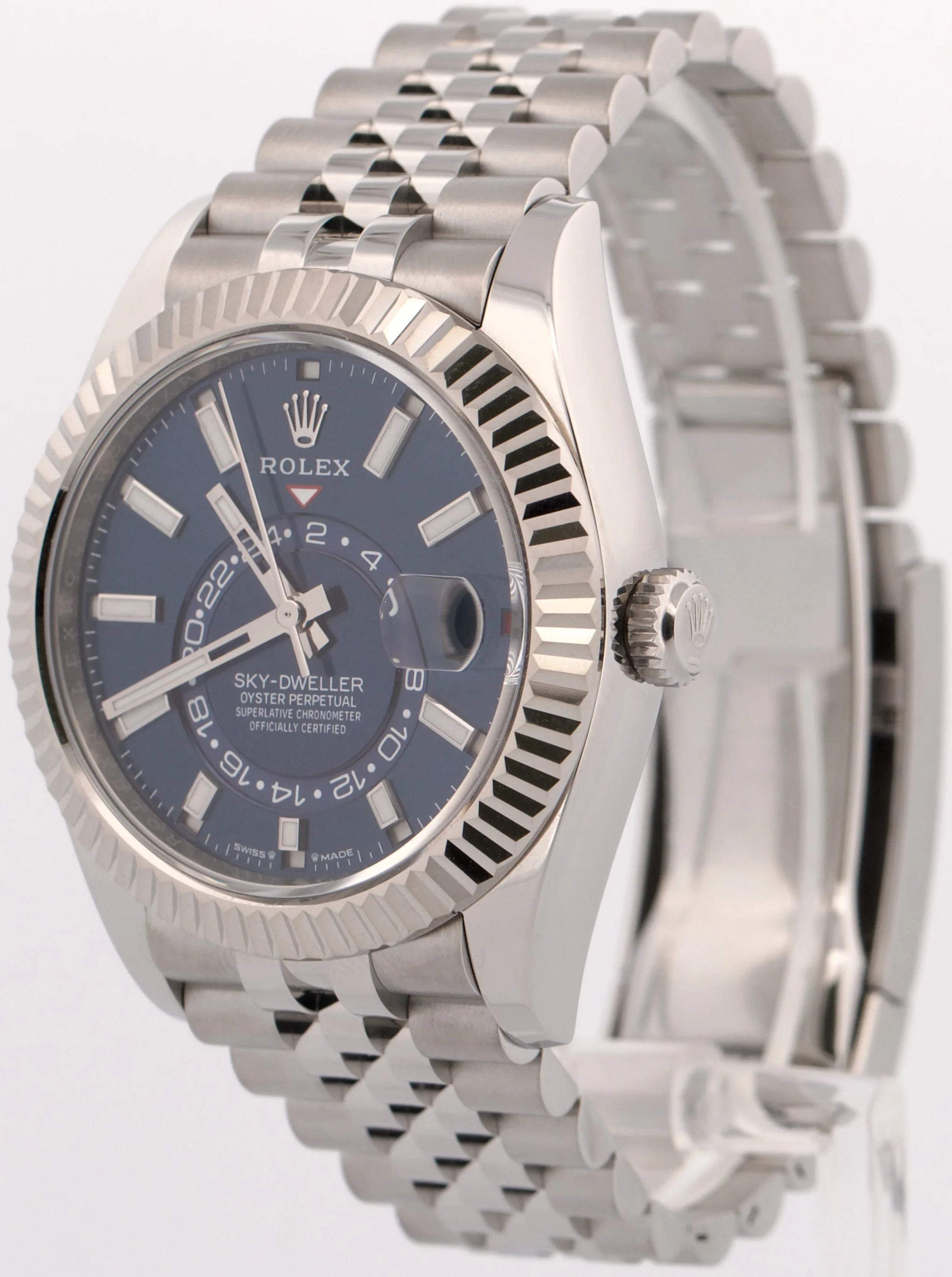 2024 PAPERS Rolex Sky-Dweller BLUE 42mm Steel 18K Gold JUBILEE Watch 336934 BOX - Image 3