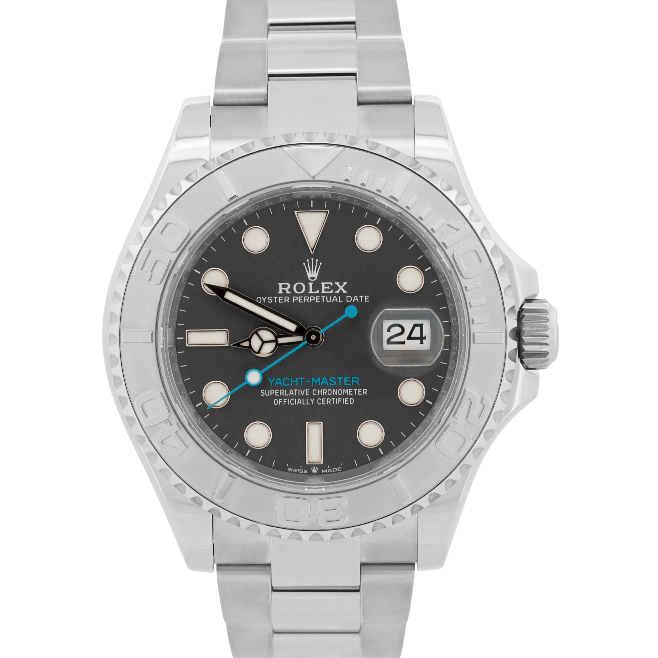 2024 PAPERS Rolex Yacht-Master Steel Platinum RHODIUM 40mm 126622 YM1 Watch BOX