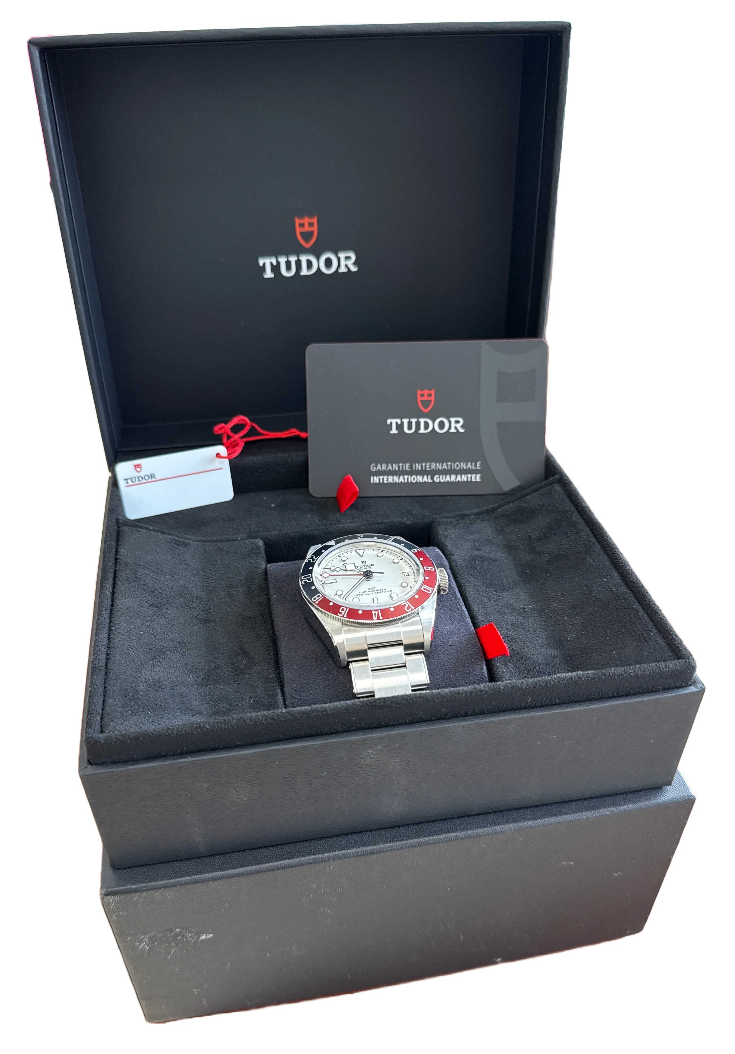2024 PAPERS Tudor Black Bay 41 GMT 41mm White PEPSI Red Blue Steel 79830 RB BOX - Image 2