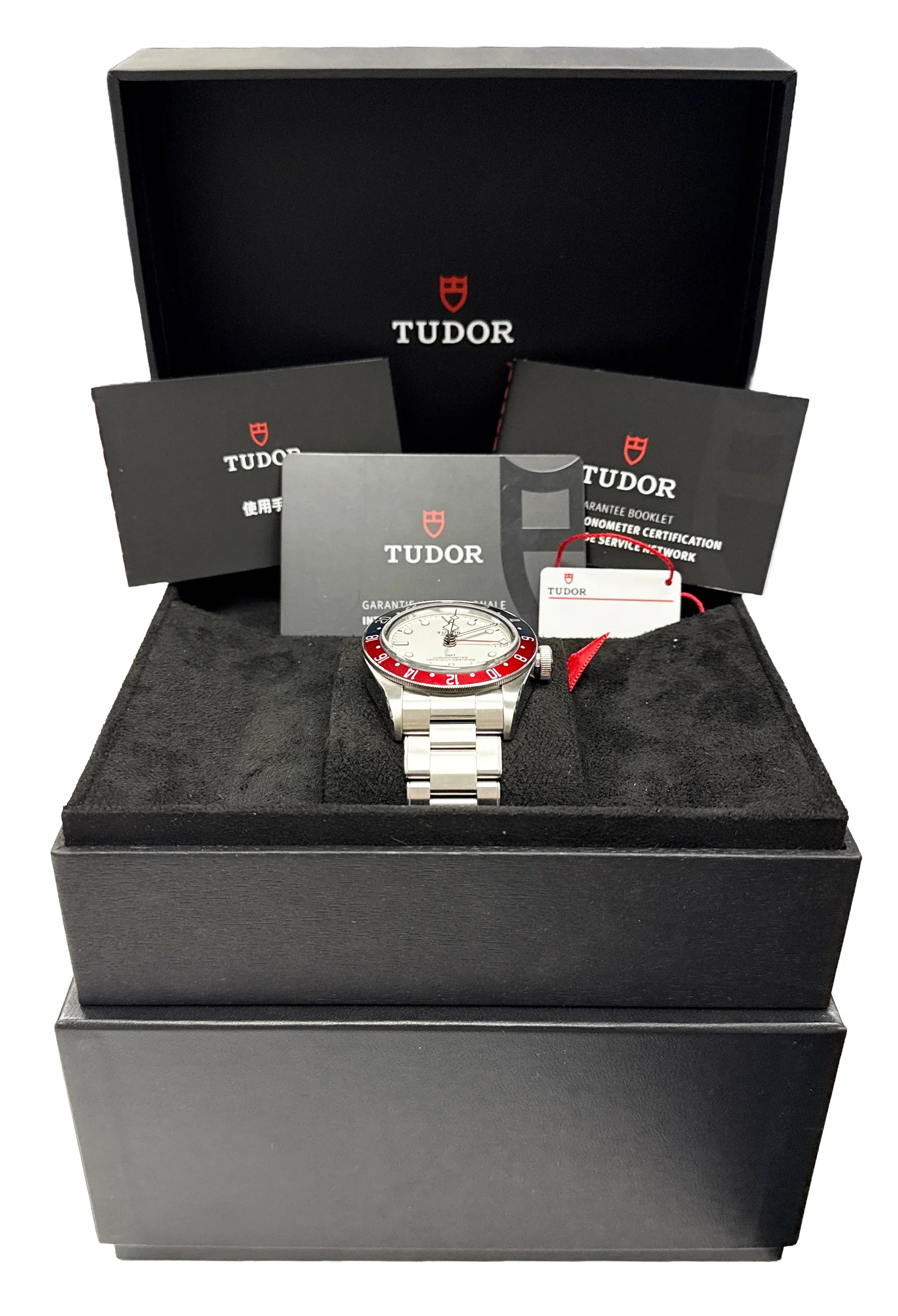 2024 PAPERS Tudor Black Bay 41 GMT 41mm White PEPSI Red Blue Steel 79830 RB BOX - Image 2