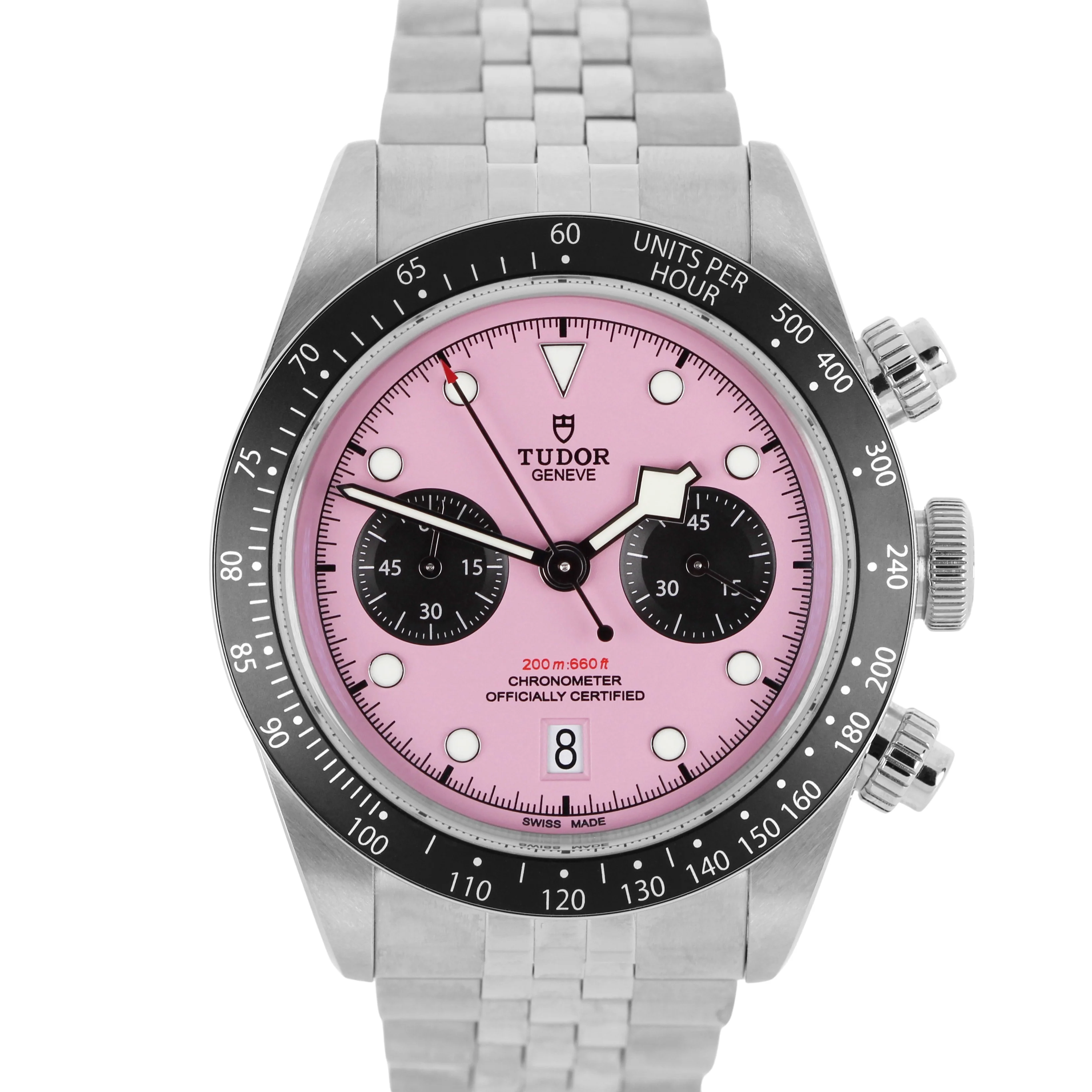 2024 PAPERS Tudor Black Bay Chrono Steel Miami PINK 41mm M79360N-0019 Watch BOX
