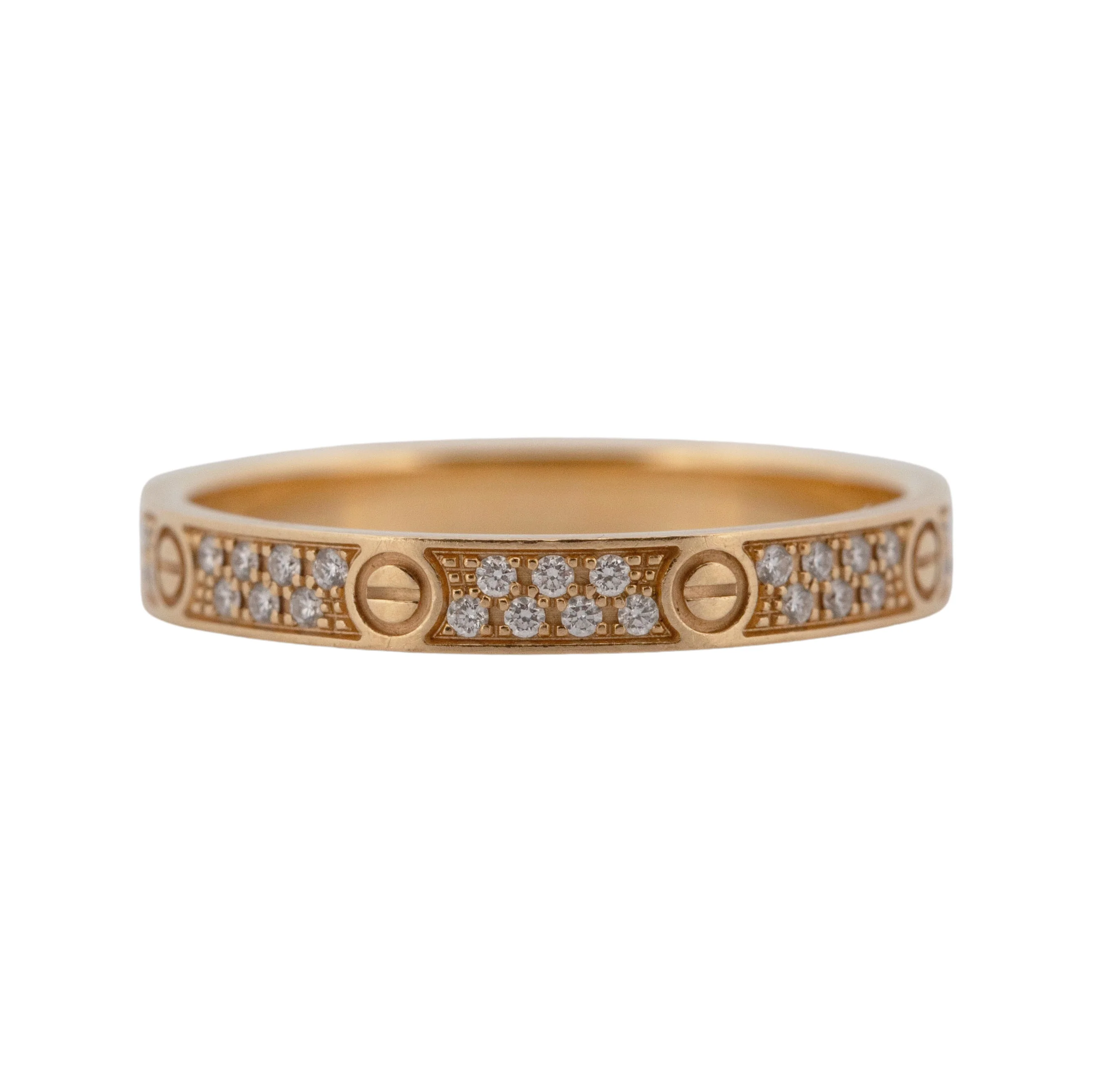 2025 PAPERS Cartier LOVE Ring Paved DIAMOND 18K Yellow Gold Size 51 AU 750 BOX - Image 3