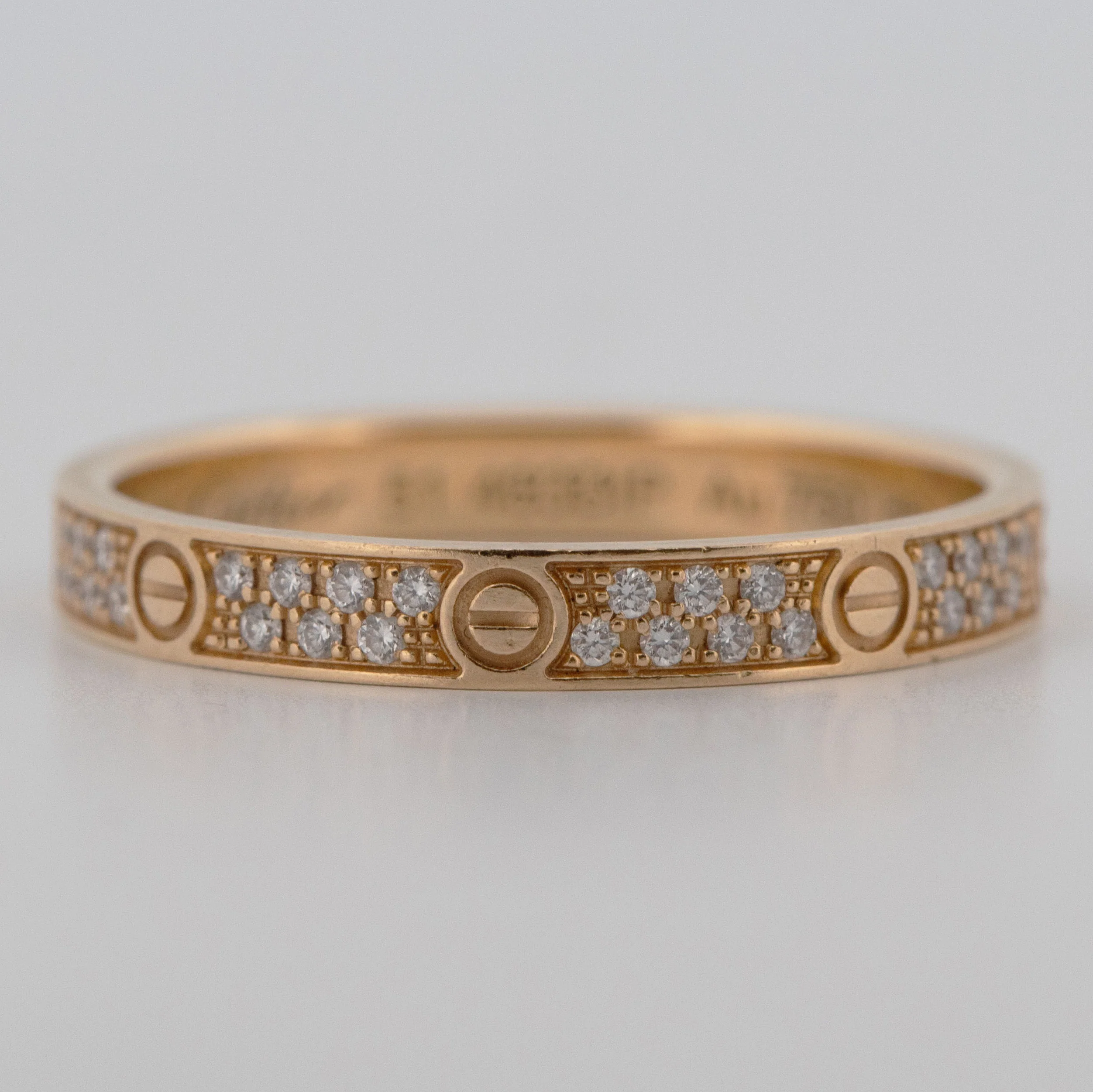 2025 PAPERS Cartier LOVE Ring Paved DIAMOND 18K Yellow Gold Size 51 AU 750 BOX - Image 5