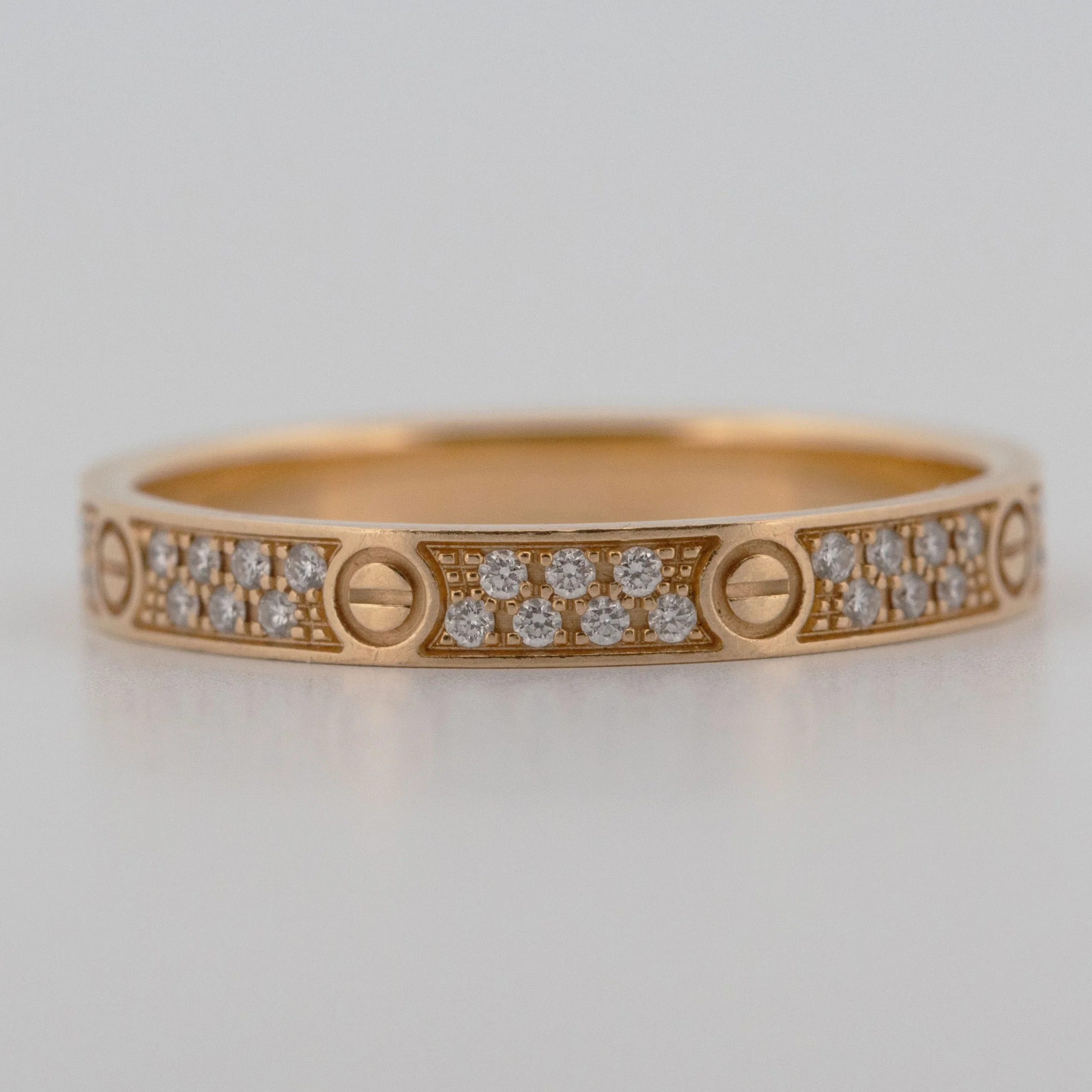 2025 PAPERS Cartier LOVE Ring Paved DIAMOND 18K Yellow Gold Size 51 AU 750 BOX - Image 6