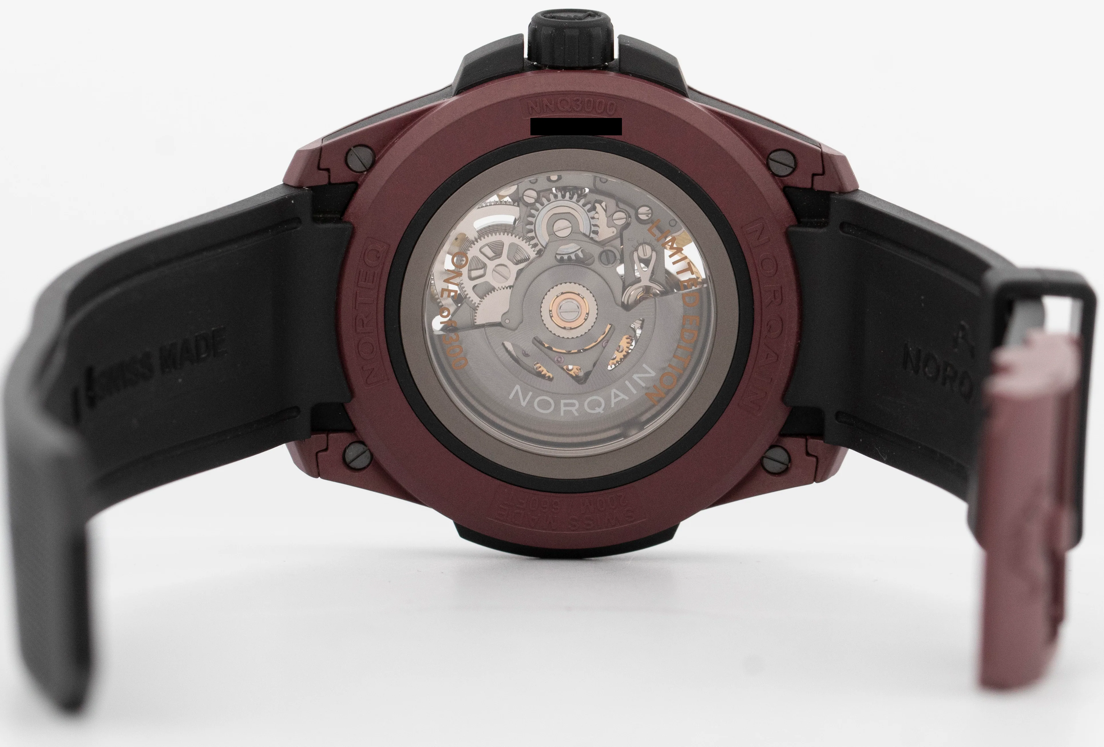 2025 PAPERS Norqain Independence Wild One Skeleton 42mm Burgundy Red NNQ3000 BOX - Image 6