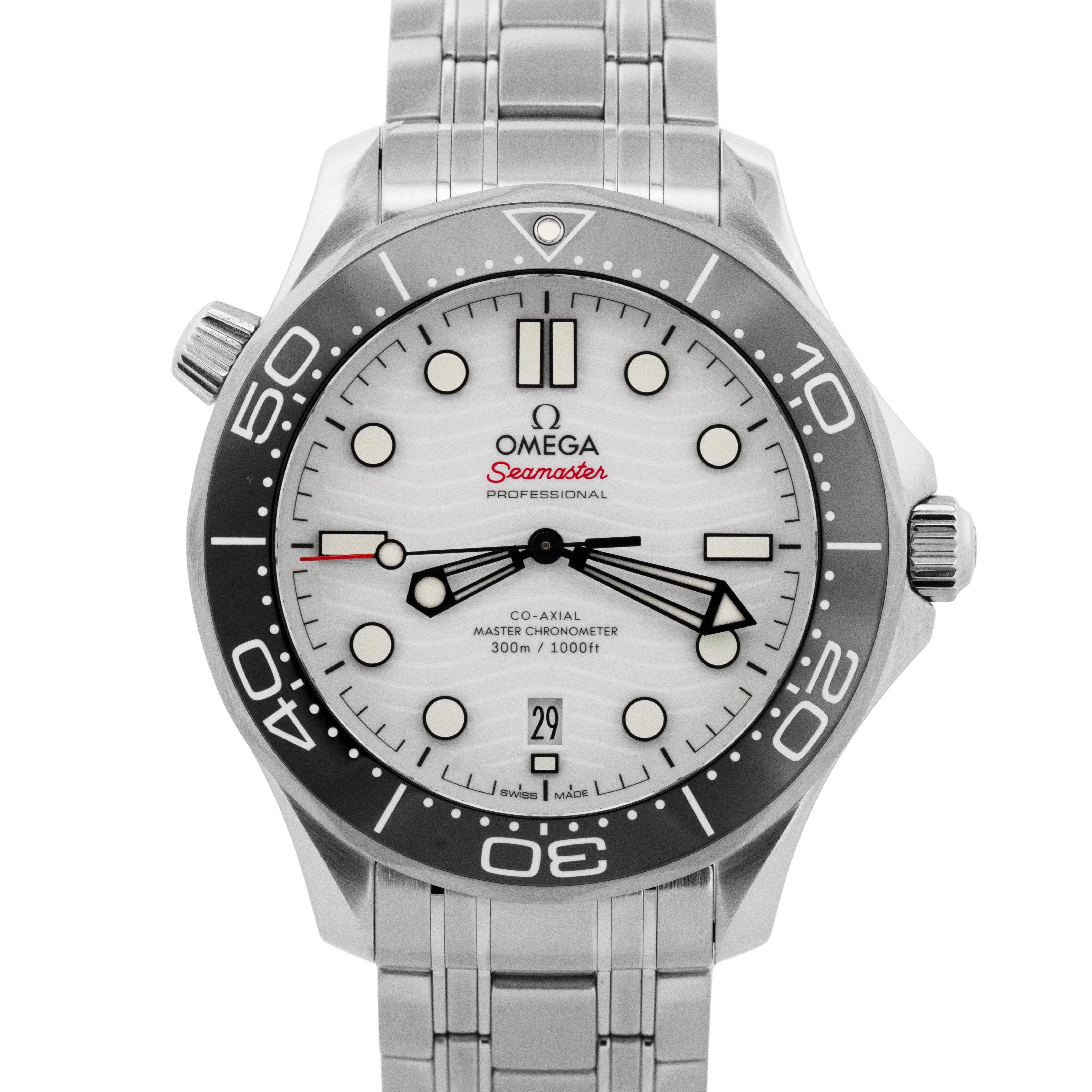 2025 PAPERS Omega Seamaster Diver 300M 42mm WHITE WAVE 210.30.42.20.04.001 BOX