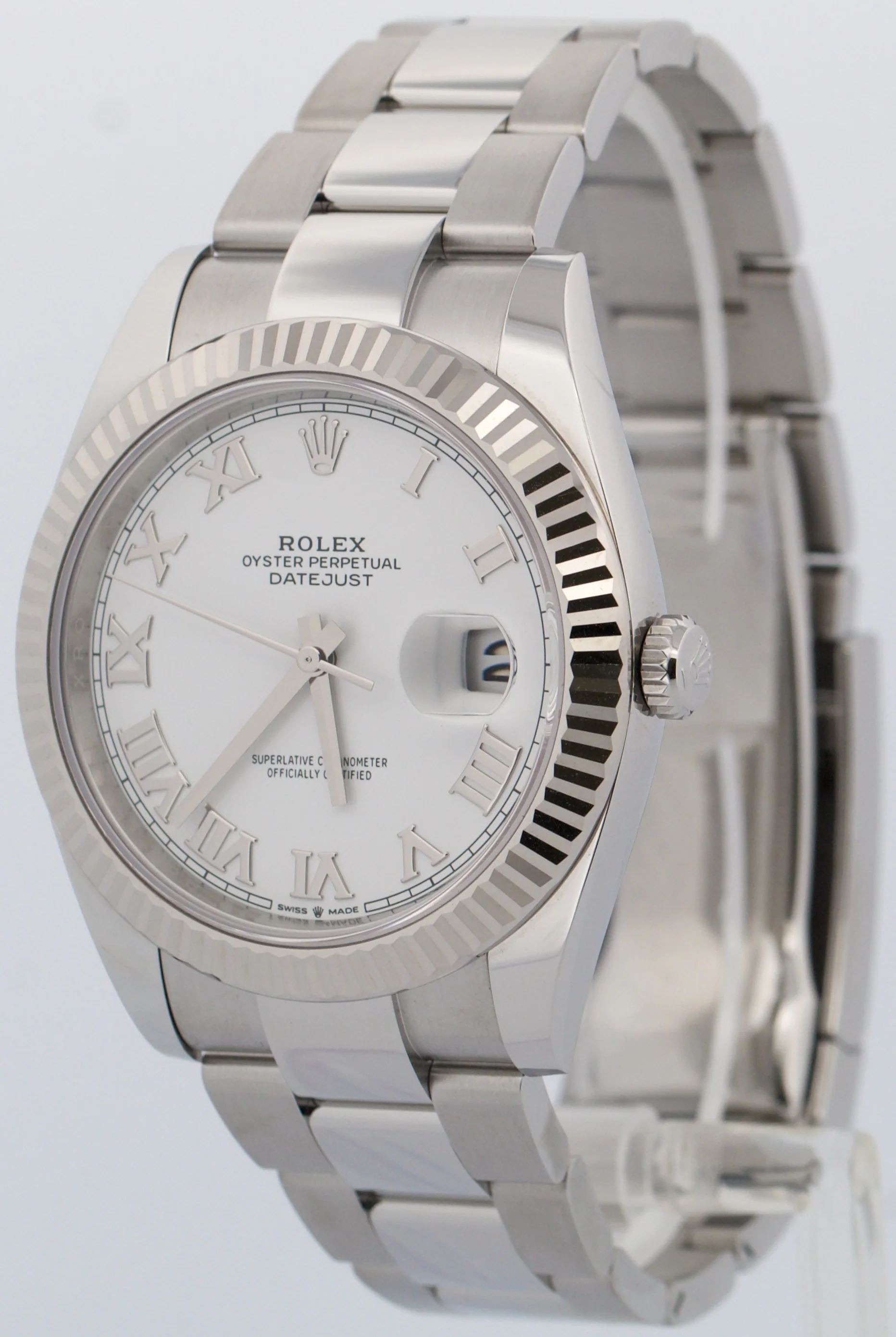 2025 PAPERS Rolex DateJust 41 WHITE ROMAN 18K Gold 41mm OYSTER 126334 Watch BOX - Image 3