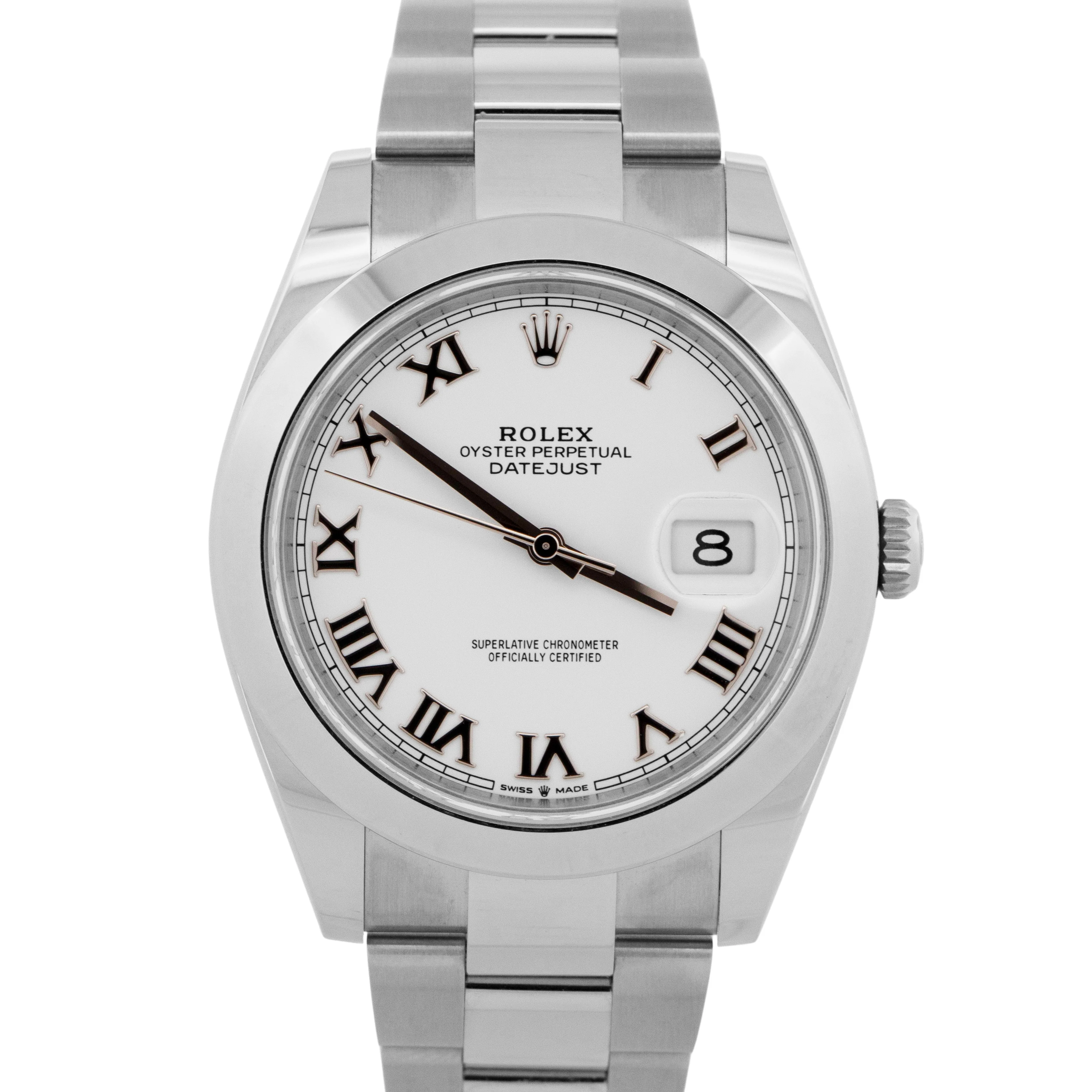 2025 PAPERS Rolex DateJust 41mm WHITE Stainless Steel OYSTER 126300 Watch BOX