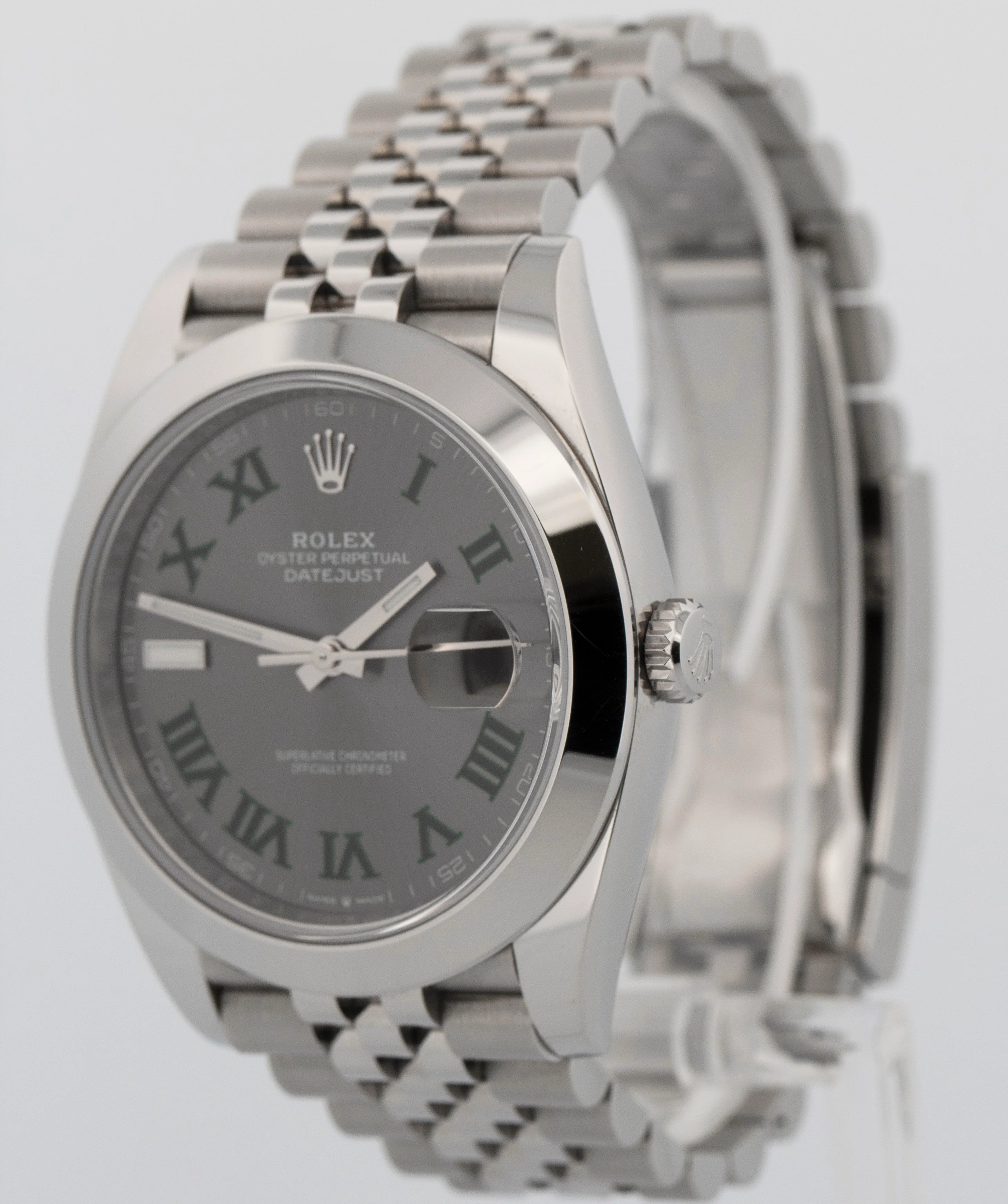 2025 PAPERS Rolex DateJust WIMBLEDON Rhodium Steel 41mm JUBILEE Watch 126300 BOX - Image 9
