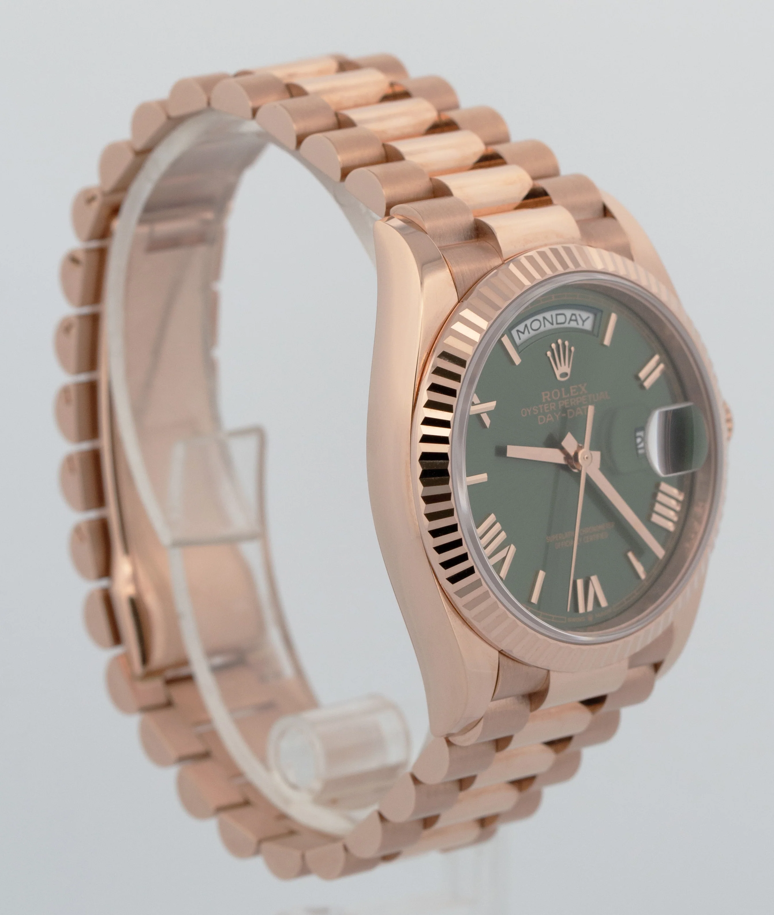2025 PAPERS Rolex Day-Date President OLIVE ROMAN 36mm Rose Gold 128235 Watch BOX - Image 6