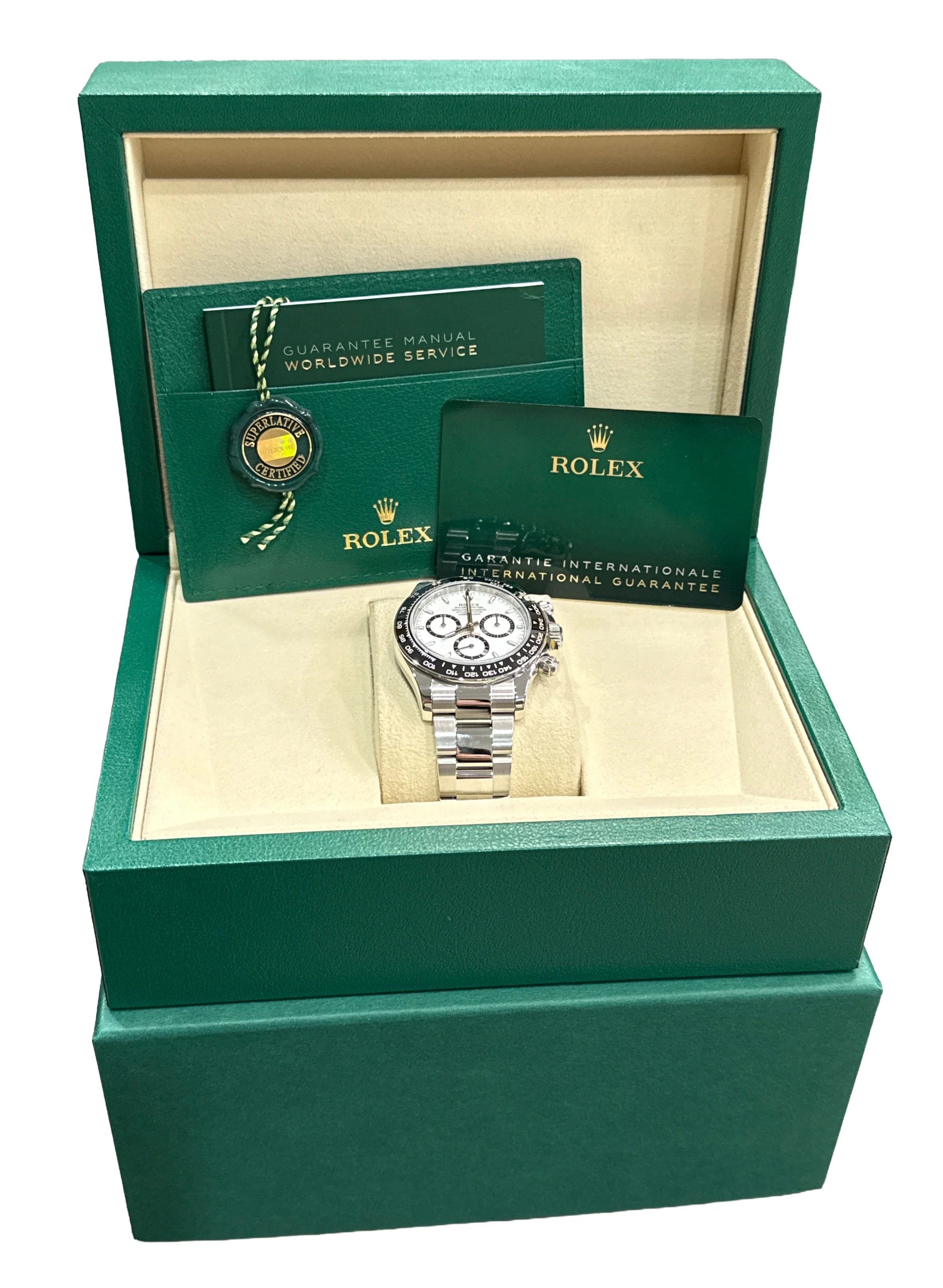 2025 PAPERS Rolex Daytona Cosmograph Steel PANDA White Steel 40mm 126500 LN BOX - Image 2