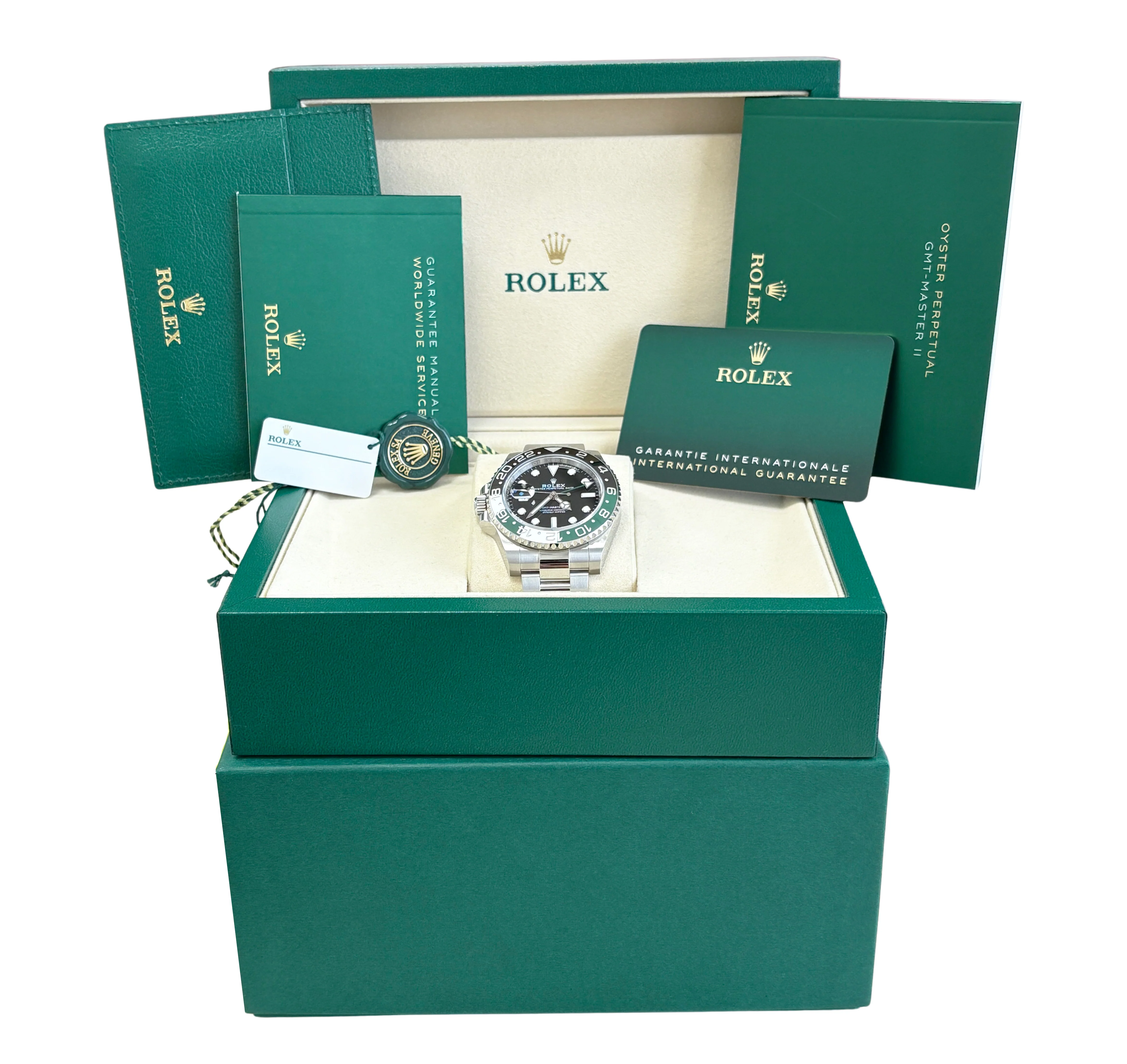 2025 PAPERS Rolex GMT-Master II SPRITE GREEN 126720 VTNR Oyster Steel Watch BOX - Image 2