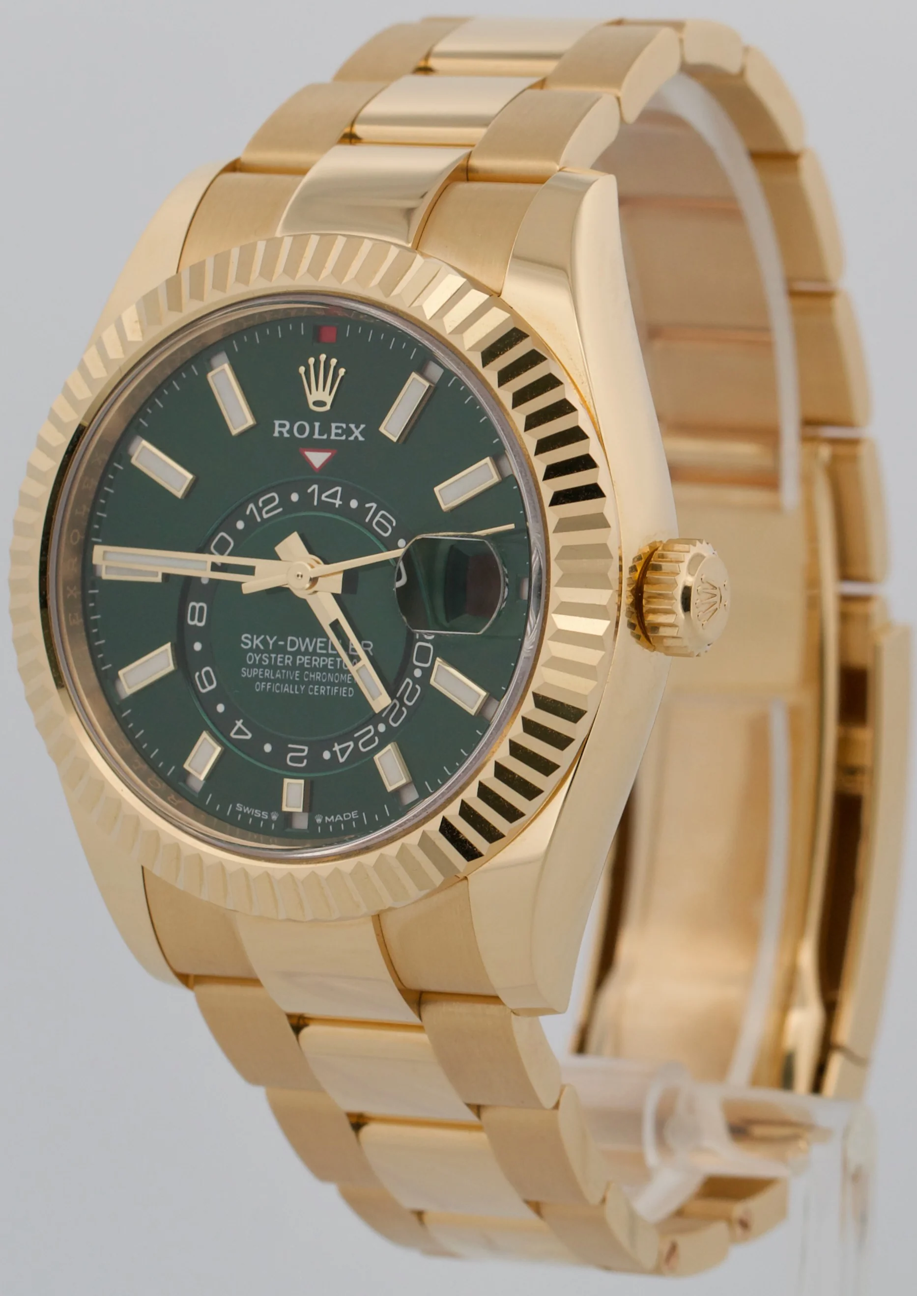2025 PAPERS Rolex Sky-Dweller GREEN 18K Yellow Gold 42mm OYSTER Watch 336938 BOX - Image 3