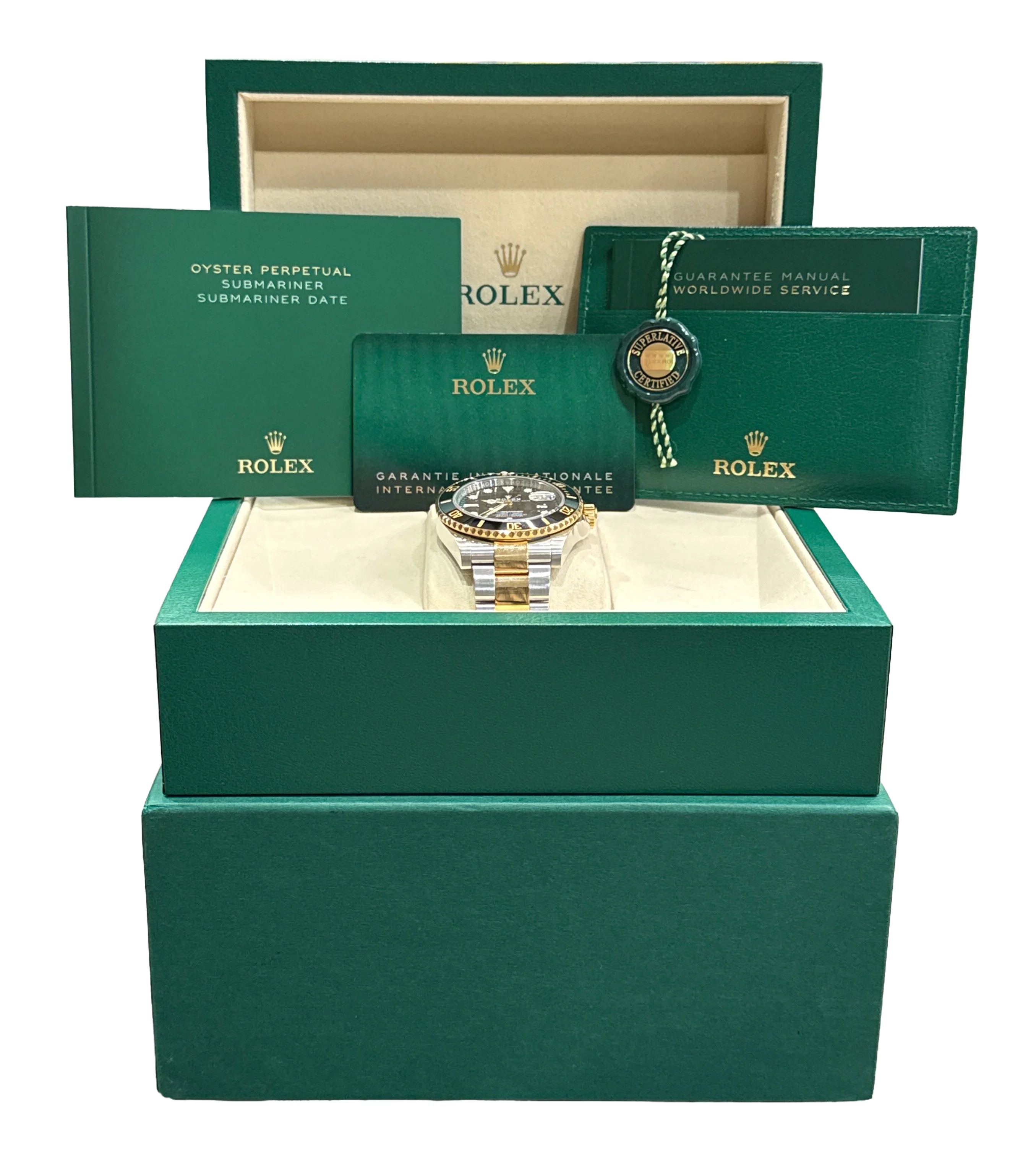 2025 PAPERS Rolex Submariner Date BLACK 41mm Ceramic 18K Steel 126613 LB BOX - Image 2
