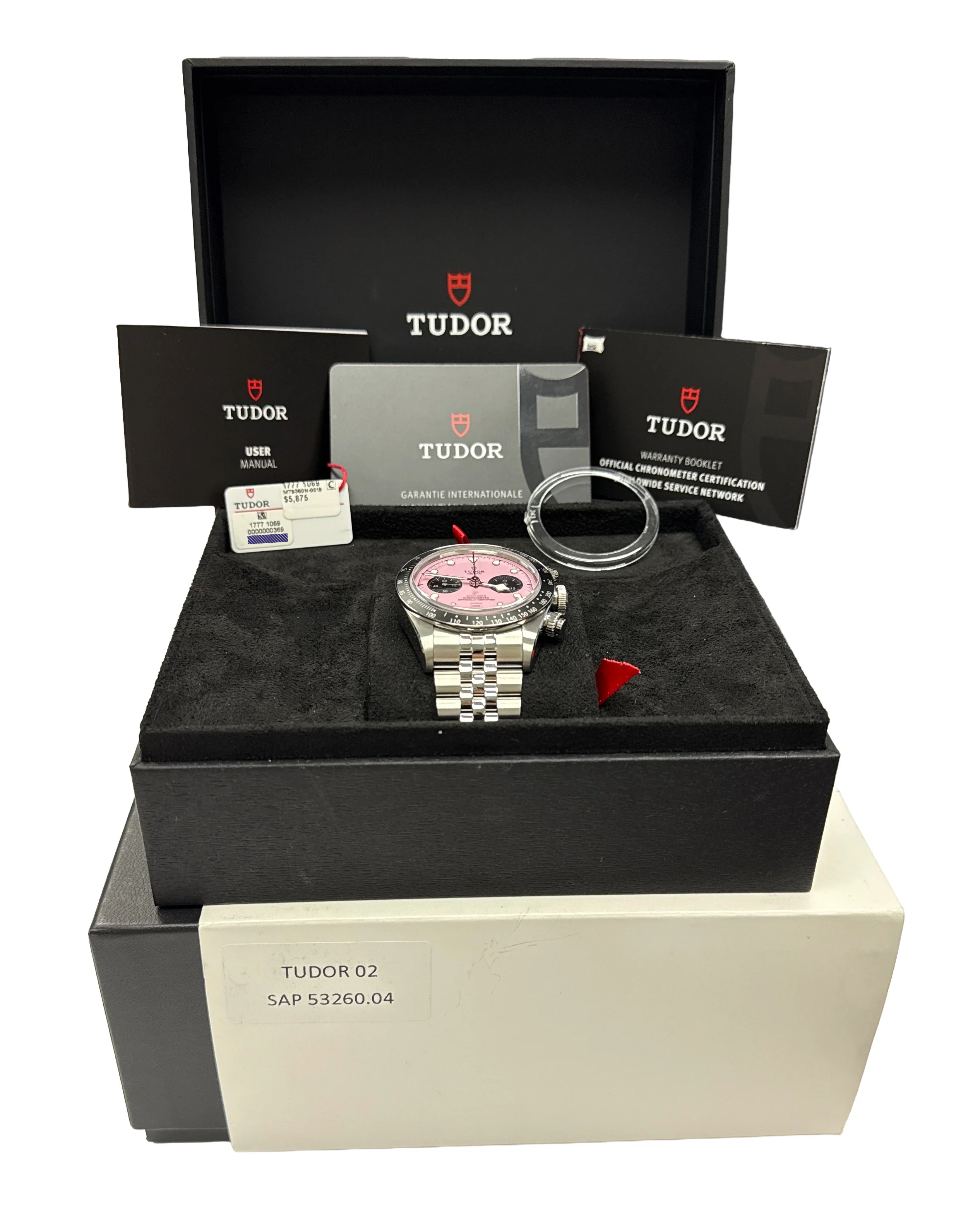 2025 PAPERS Tudor Black Bay Chrono 41mm PINK Stainless Steel JUBILEE 79360 N BOX - Image 2
