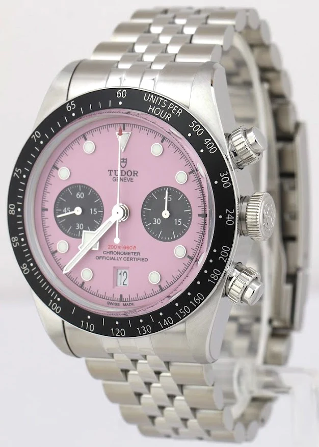 2025 PAPERS Tudor Black Bay Chrono 41mm PINK Stainless Steel JUBILEE 79360 N BOX - Image 3