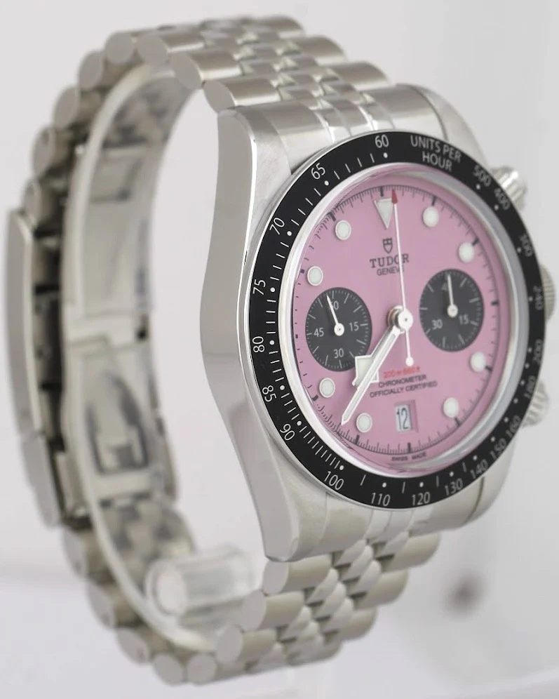 2025 PAPERS Tudor Black Bay Chrono 41mm PINK Stainless Steel JUBILEE 79360 N BOX - Image 4