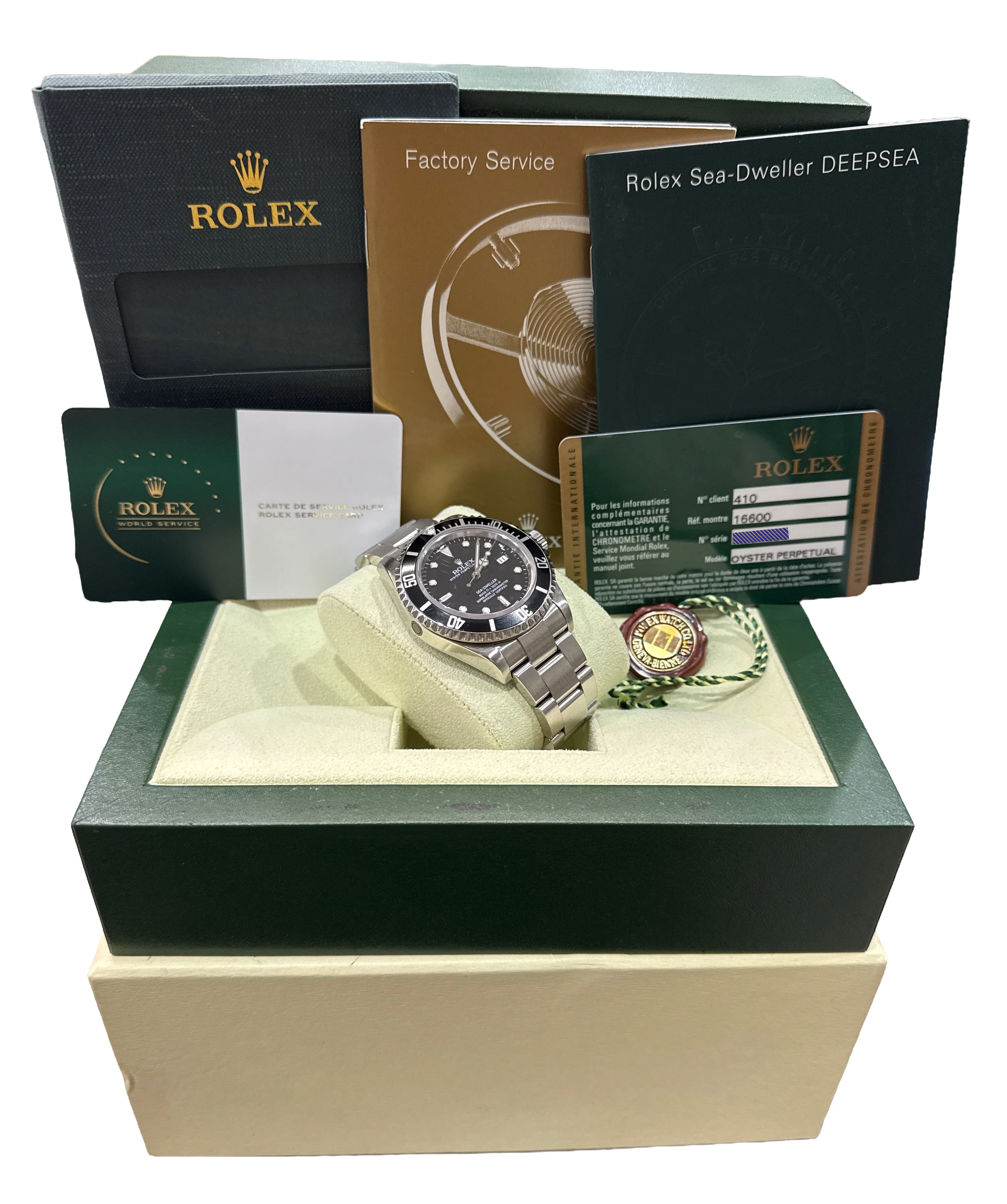 2025 RSC PAPERS Rolex Sea-Dweller Black 40mm Stainless Steel Watch 16600 BOX - Image 2