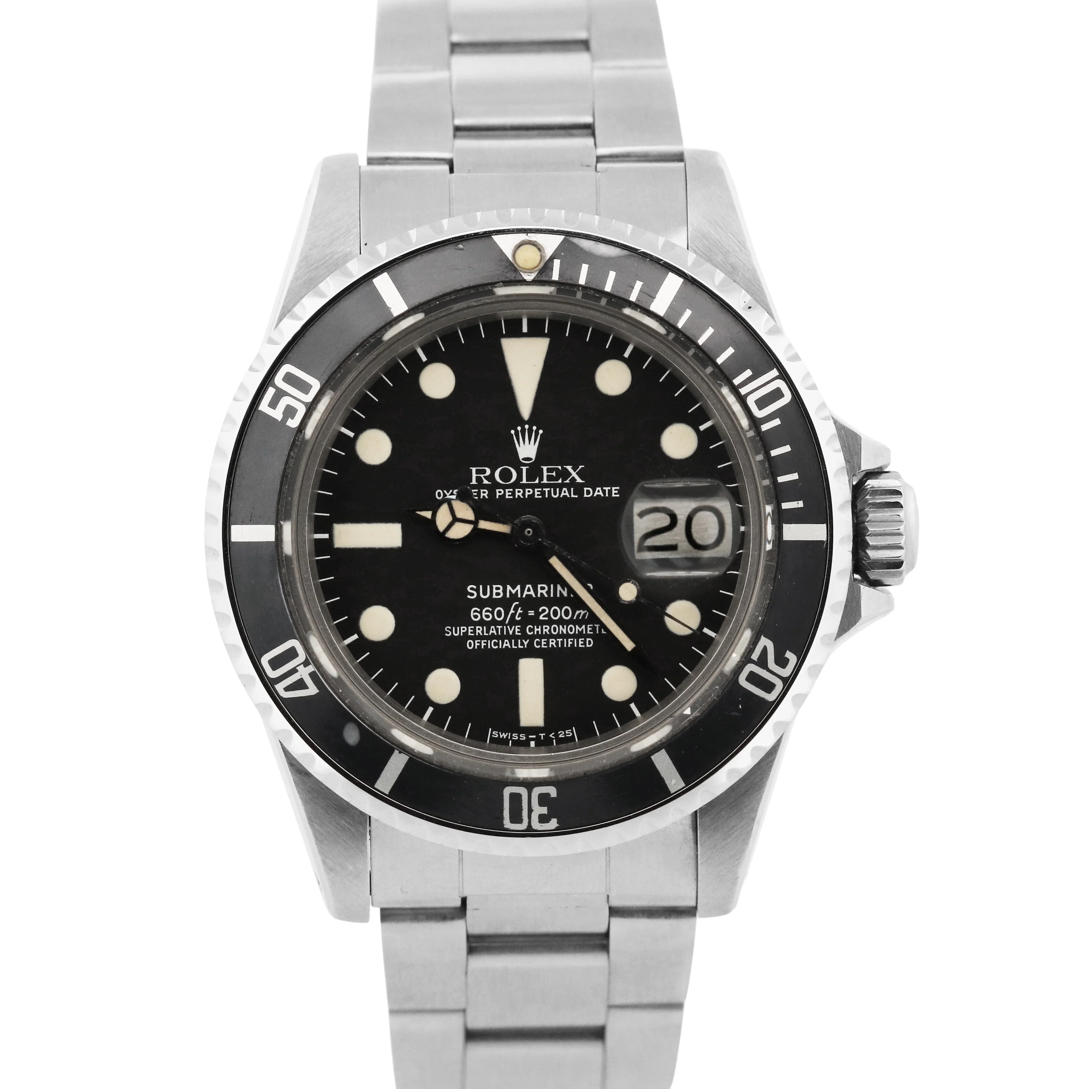 2025 SERVICE Rolex Submariner Date PATINA Black 40mm Steel Oyster 1680 Watch BOX
