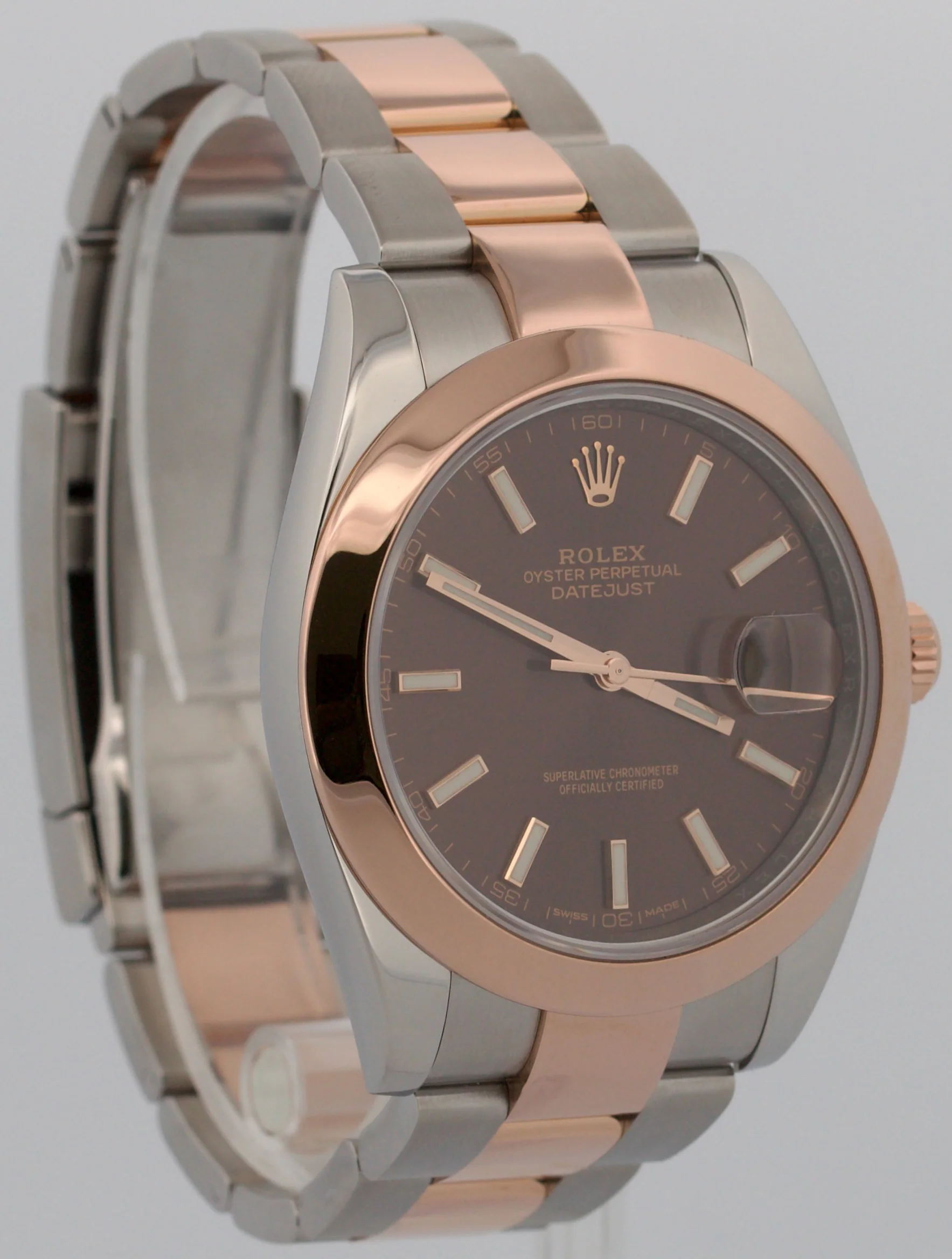 2026 RSC PAPERS Rolex DateJust 41mm CHOCOLATE 18K Rose Gold Steel 126301 BOX - Image 4