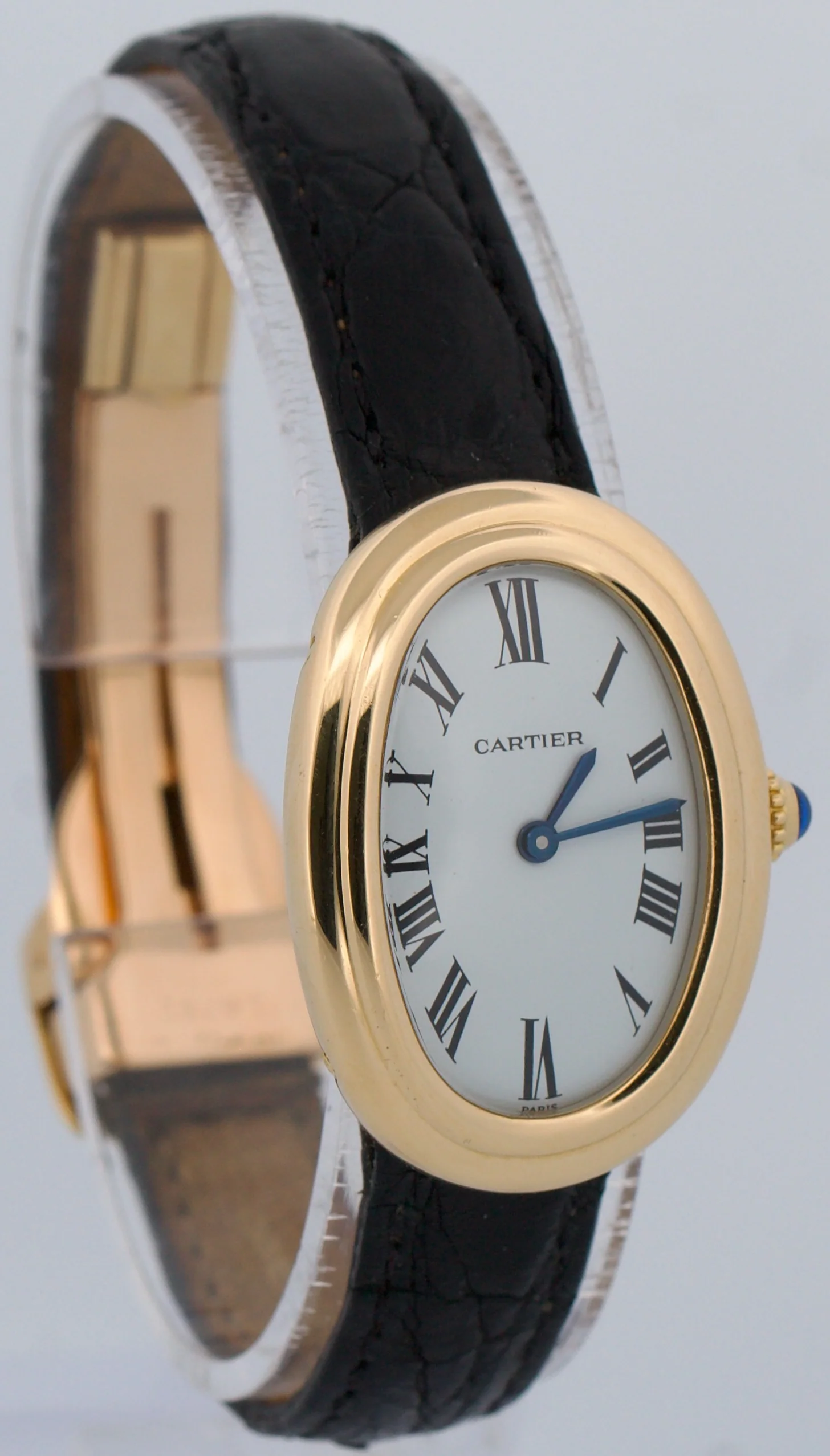 2026 SERVICE Cartier Baignoire 18K Yellow Gold 22mm White Roman Quartz 78094 - Image 4