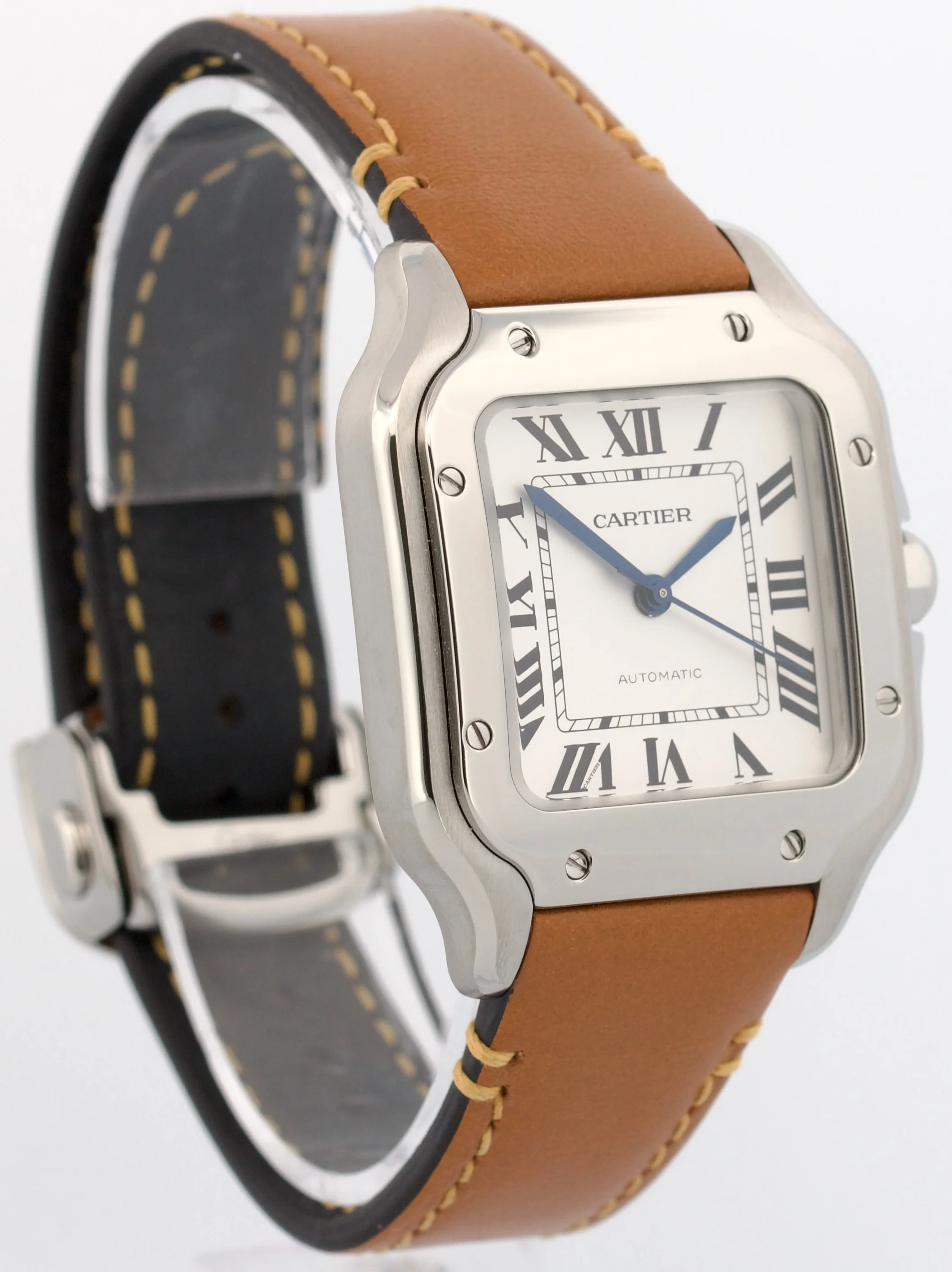2026 SERVICE Cartier Santos Mid-Size PAPERS 35mm Steel Leather WSSA0029 4075 BOX - Image 4
