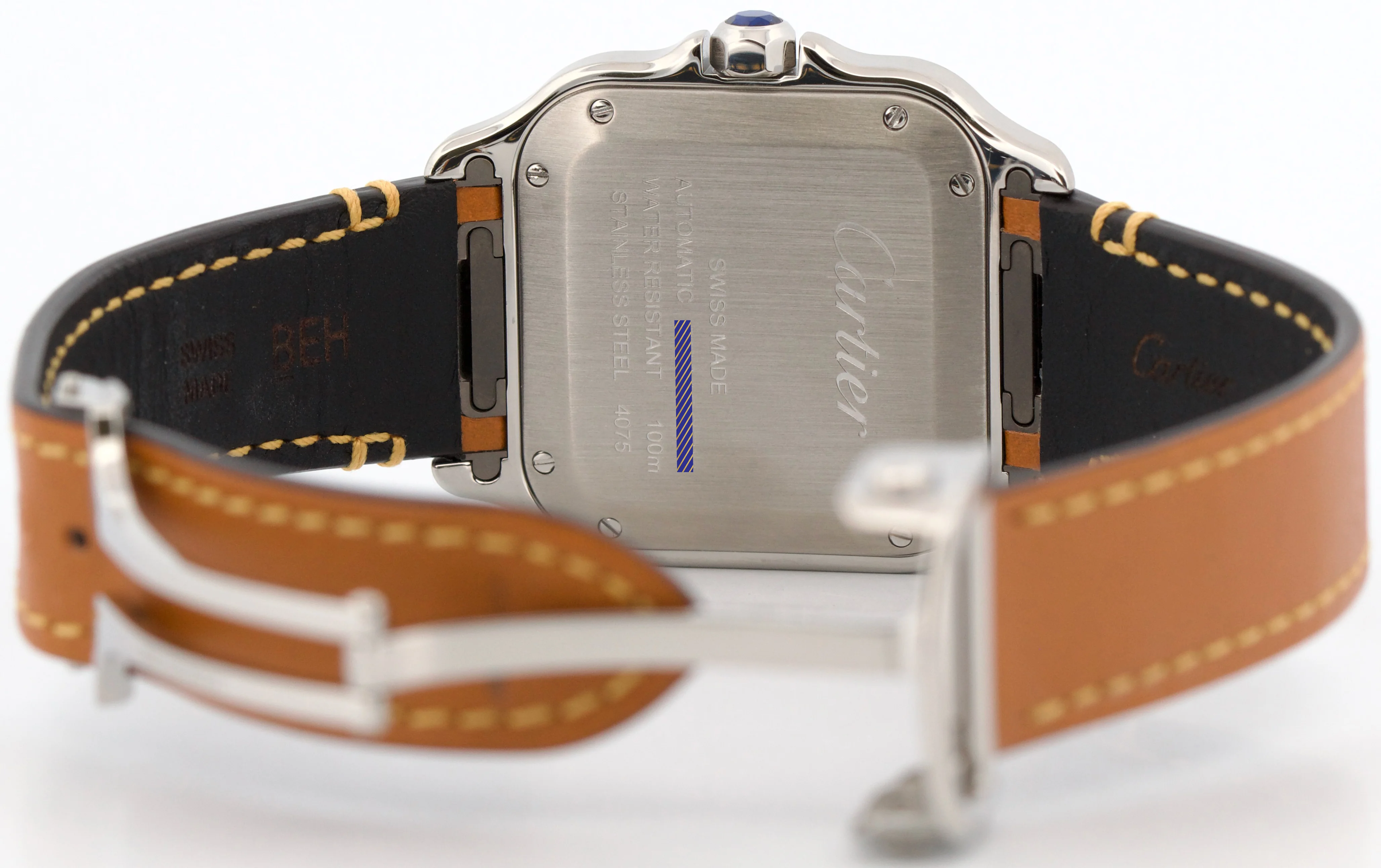 2026 SERVICE Cartier Santos Mid-Size PAPERS 35mm Steel Leather WSSA0029 4075 BOX - Image 7