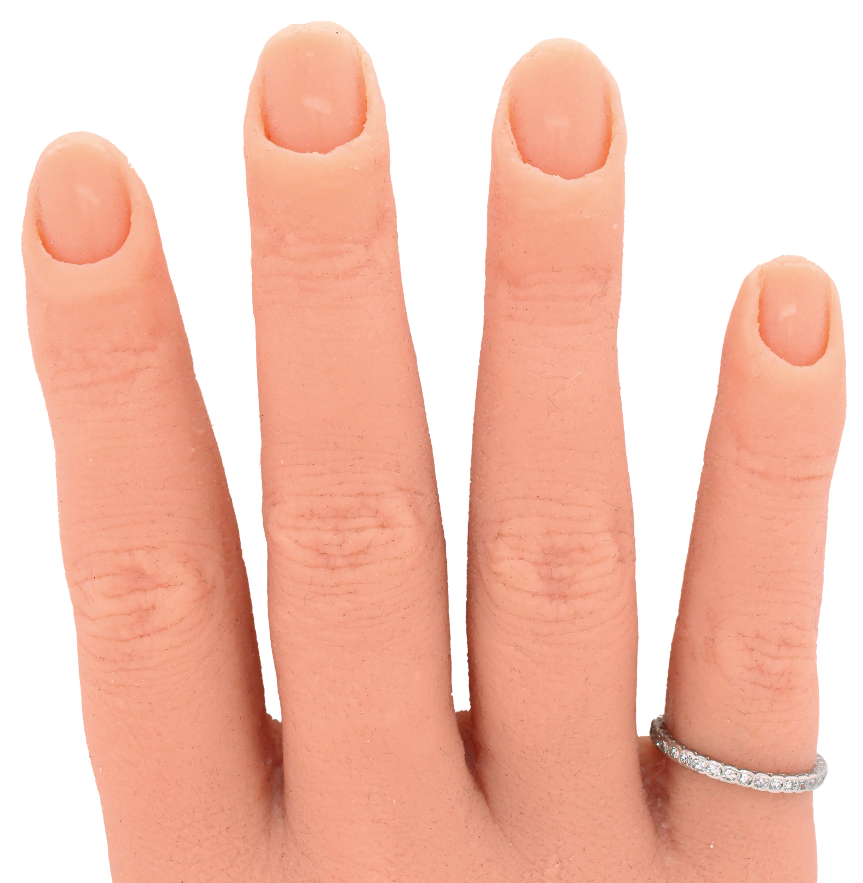 Antique Art Deco 0.20ctw Single Cut Diamond Wedding Band Ring - Platinum - Image 5