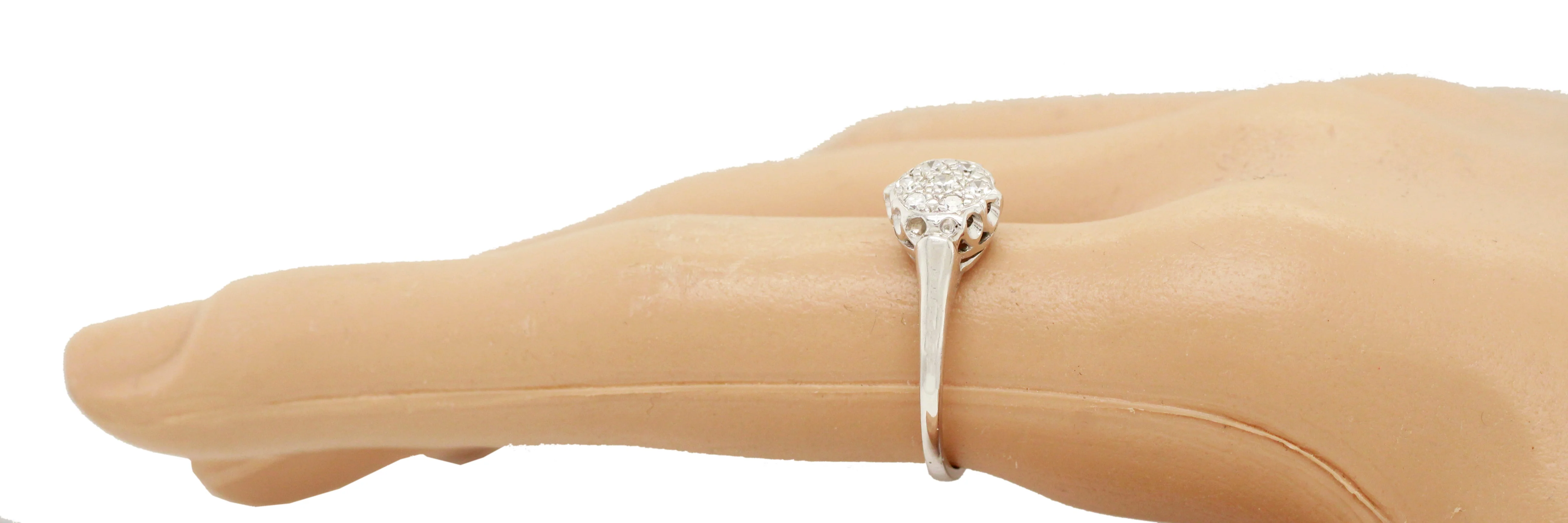 Antique Art Deco 0.30ctw Cluster Hexagon Style Diamond Ring - 14k White Gold - Image 6