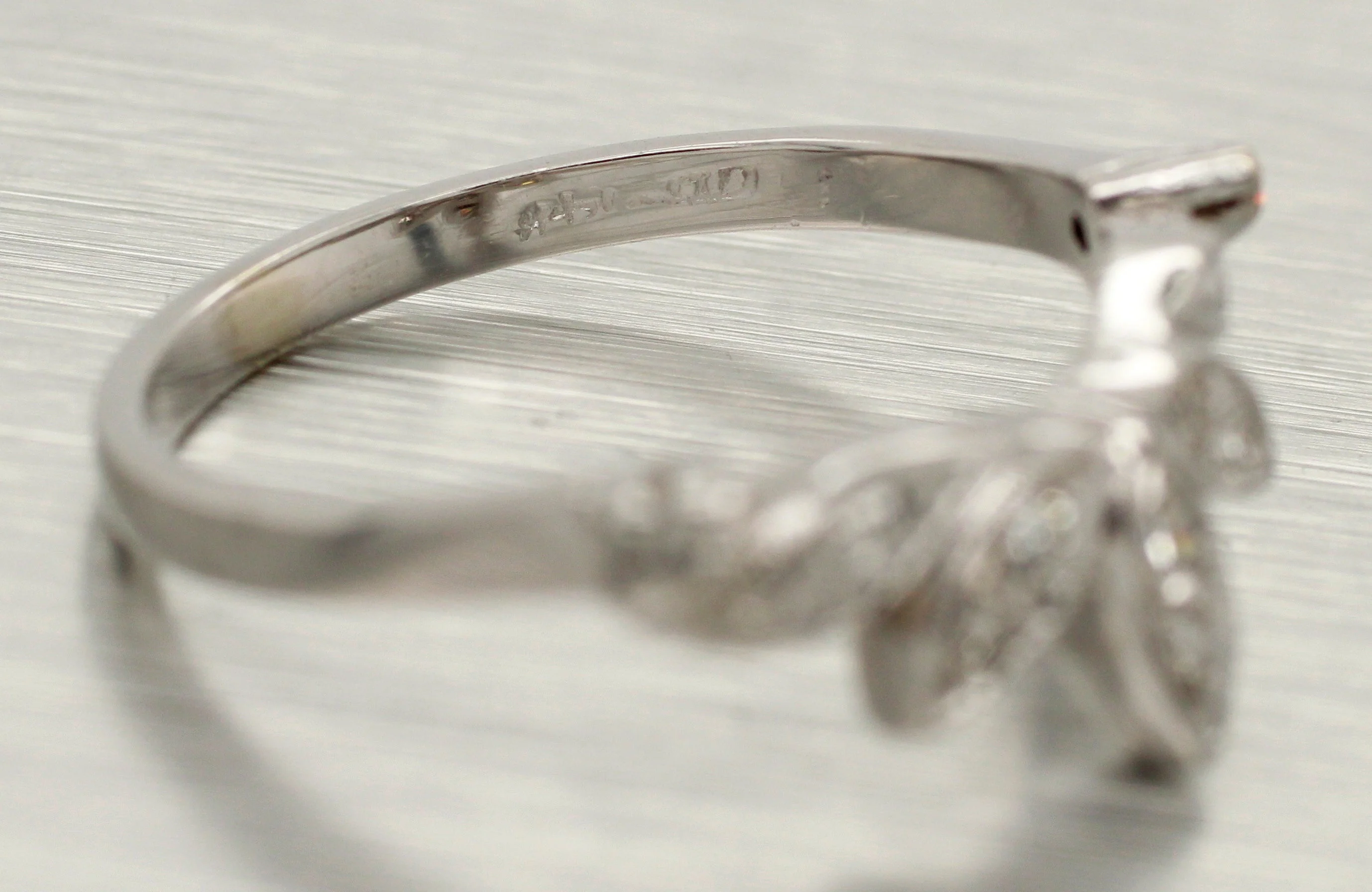 Antique Art Deco 0.40ctw Diamond Chevron Band Ring Stack of Two - 14k White Gold - Image 4