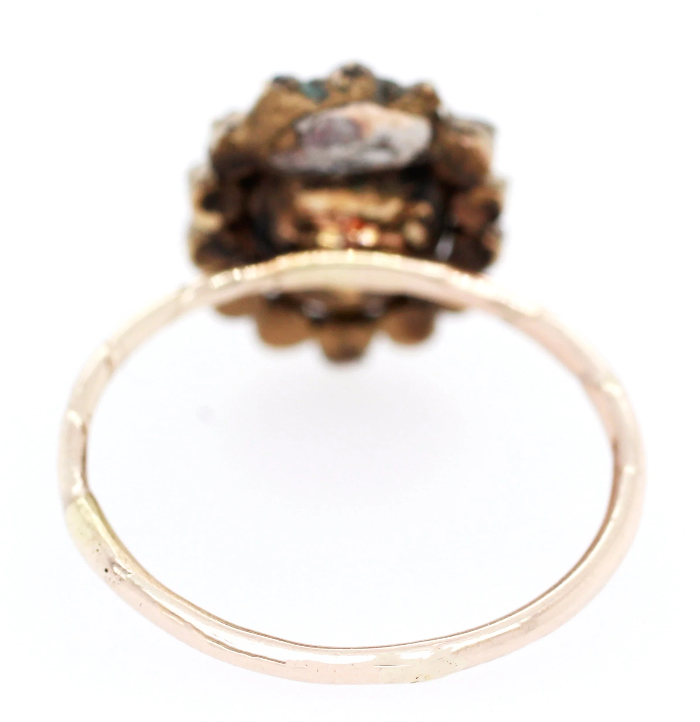 Antique Art Nouveau 0.75ct Precious Opal & Diamond Pin Conversion Ring 14k Yellow Gold - Image 6