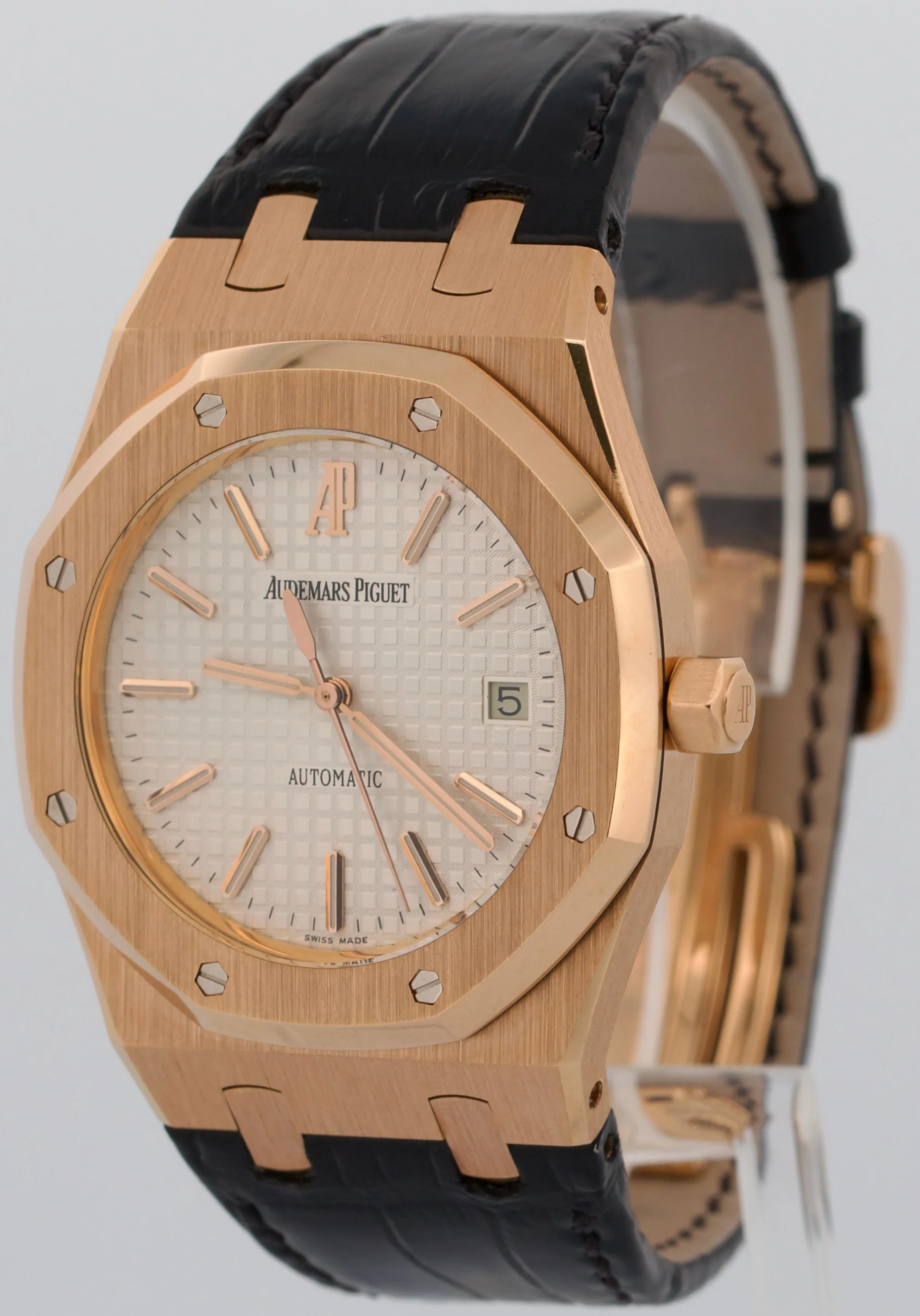 Audemars Piguet Royal Oak 18K Gold WHITE Leather 39mm 15300OR.OO.D088CR.02 BOX - Image 3