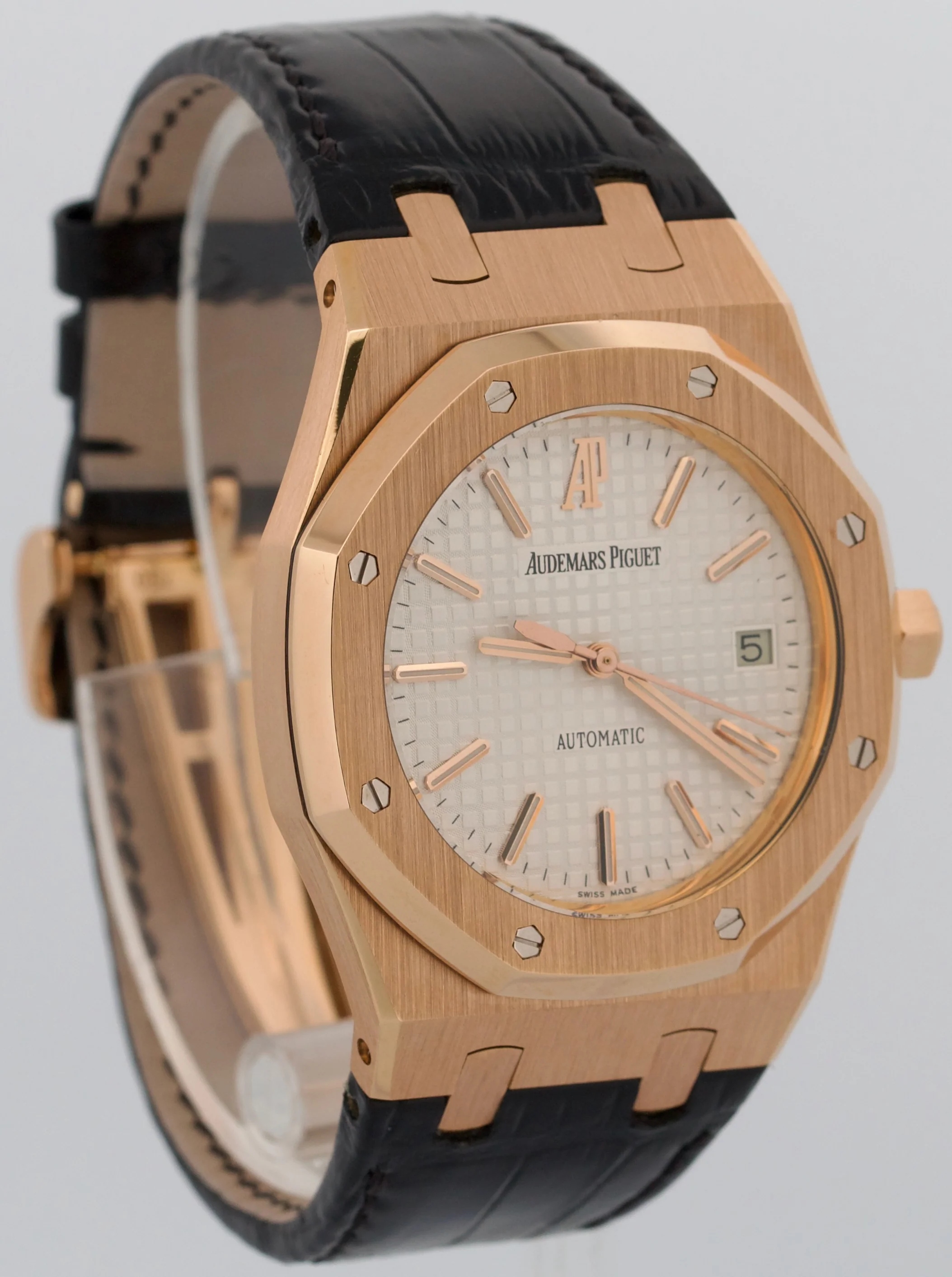 Audemars Piguet Royal Oak 18K Gold WHITE Leather 39mm 15300OR.OO.D088CR.02 BOX - Image 4