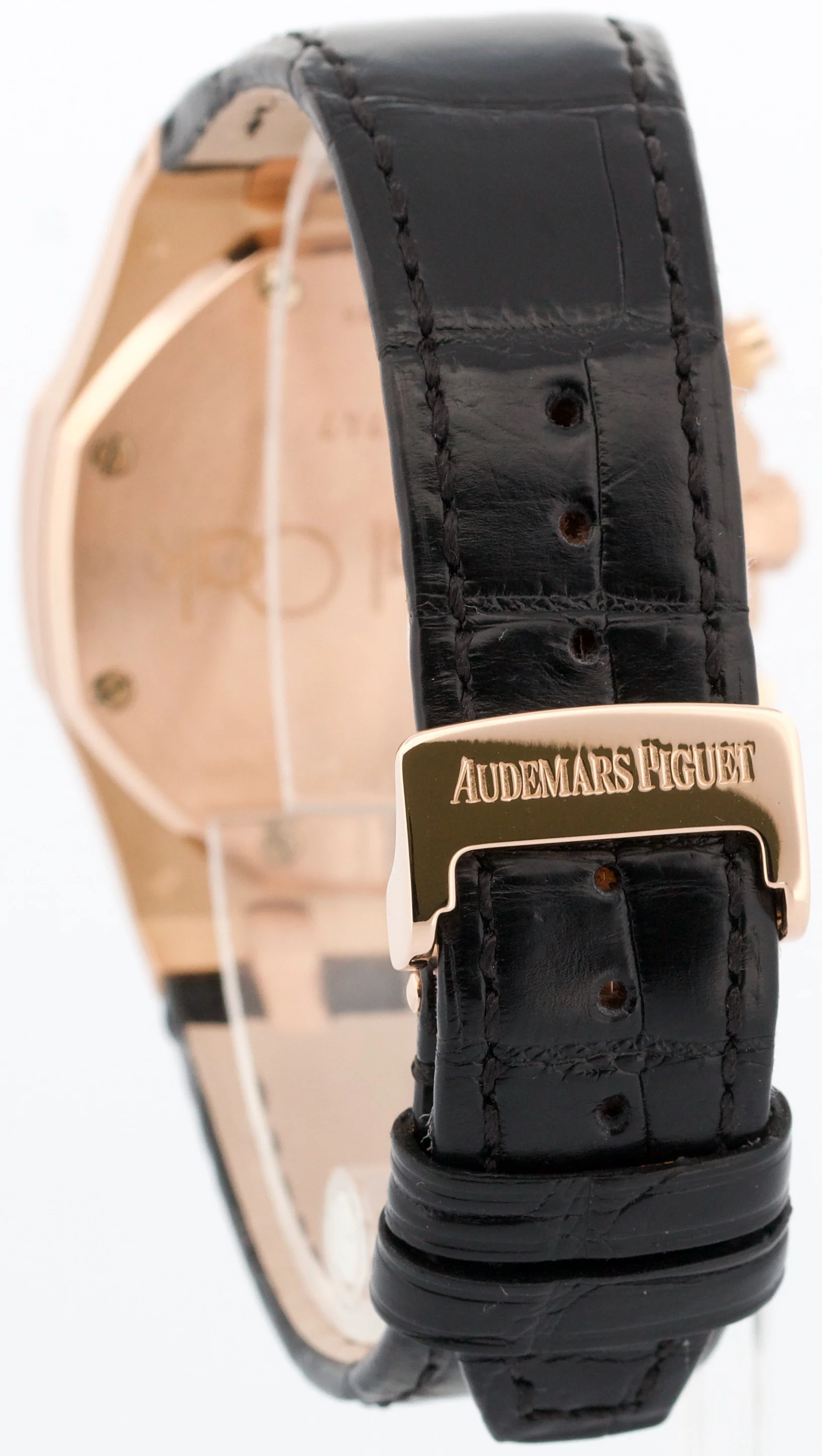 Audemars Piguet Royal Oak Chronograph WHITE 18k Rose Gold Leather 39mm 26022OR - Image 6