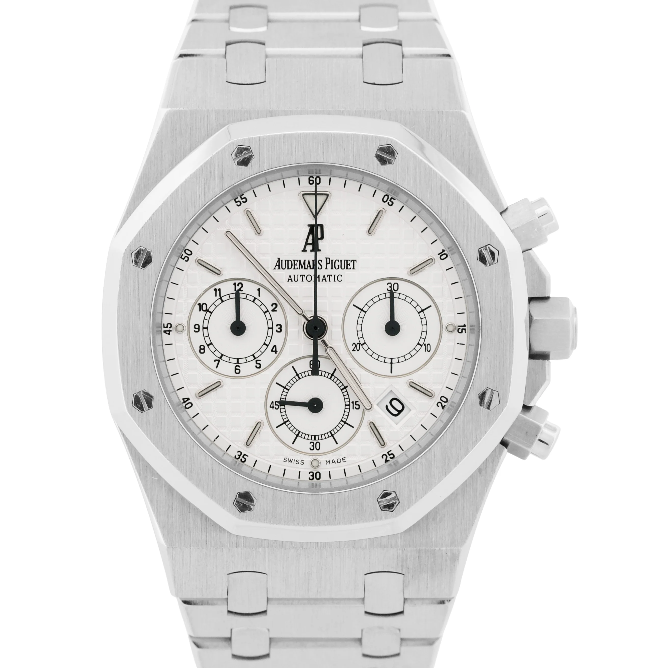 Audemars Piguet Royal Oak Chronograph WHITE 39mm Stainless Steel Watch 26300ST