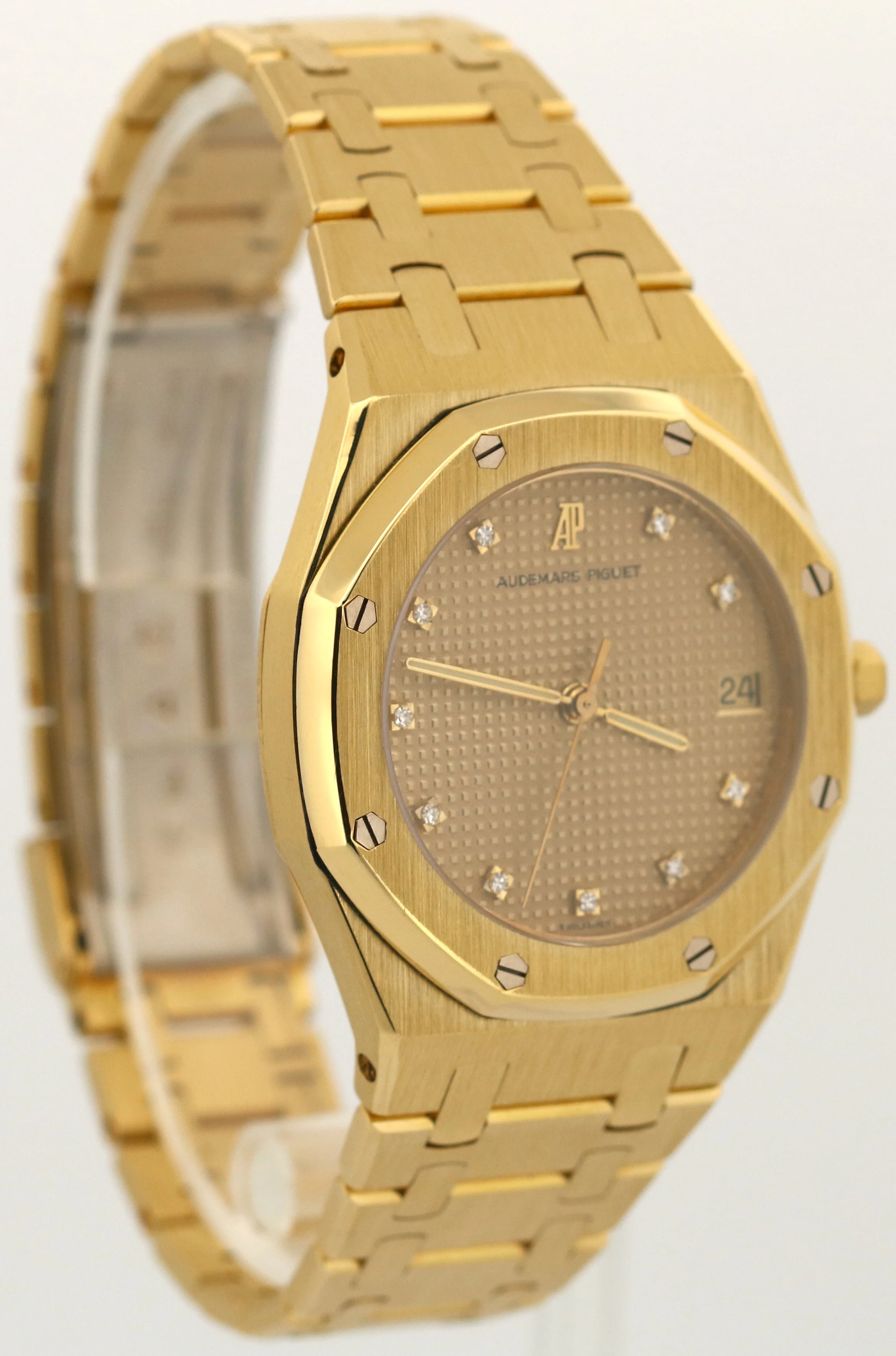 Audemars Piguet Royal Oak 35mm FACTORY CHAMPAGNE DIAMOND 18K Yellow Gold Watch - Image 4