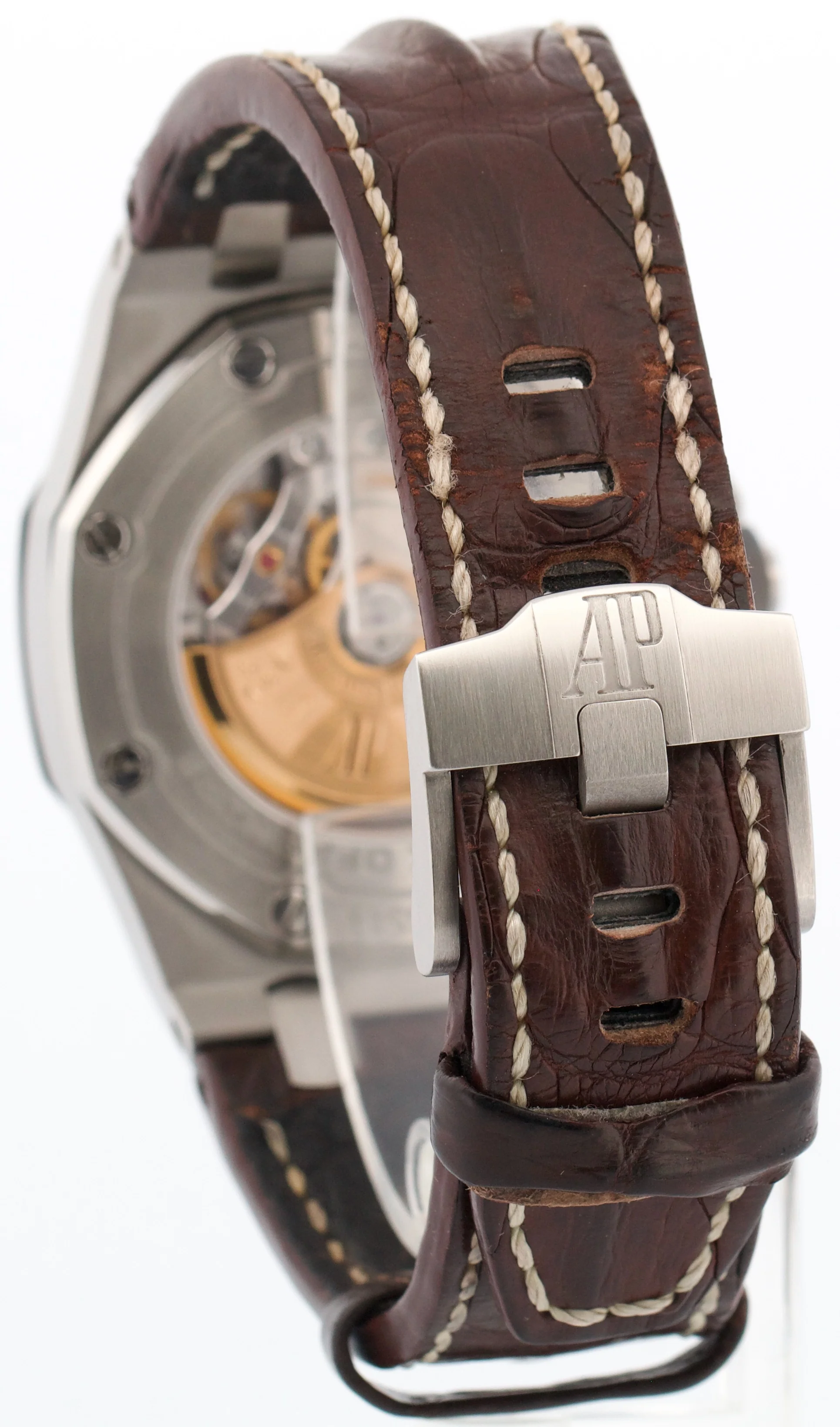 Audemars Piguet Royal Oak Offshore SAFARI Brown Leather Steel 42mm 26470ST Watch - Image 5
