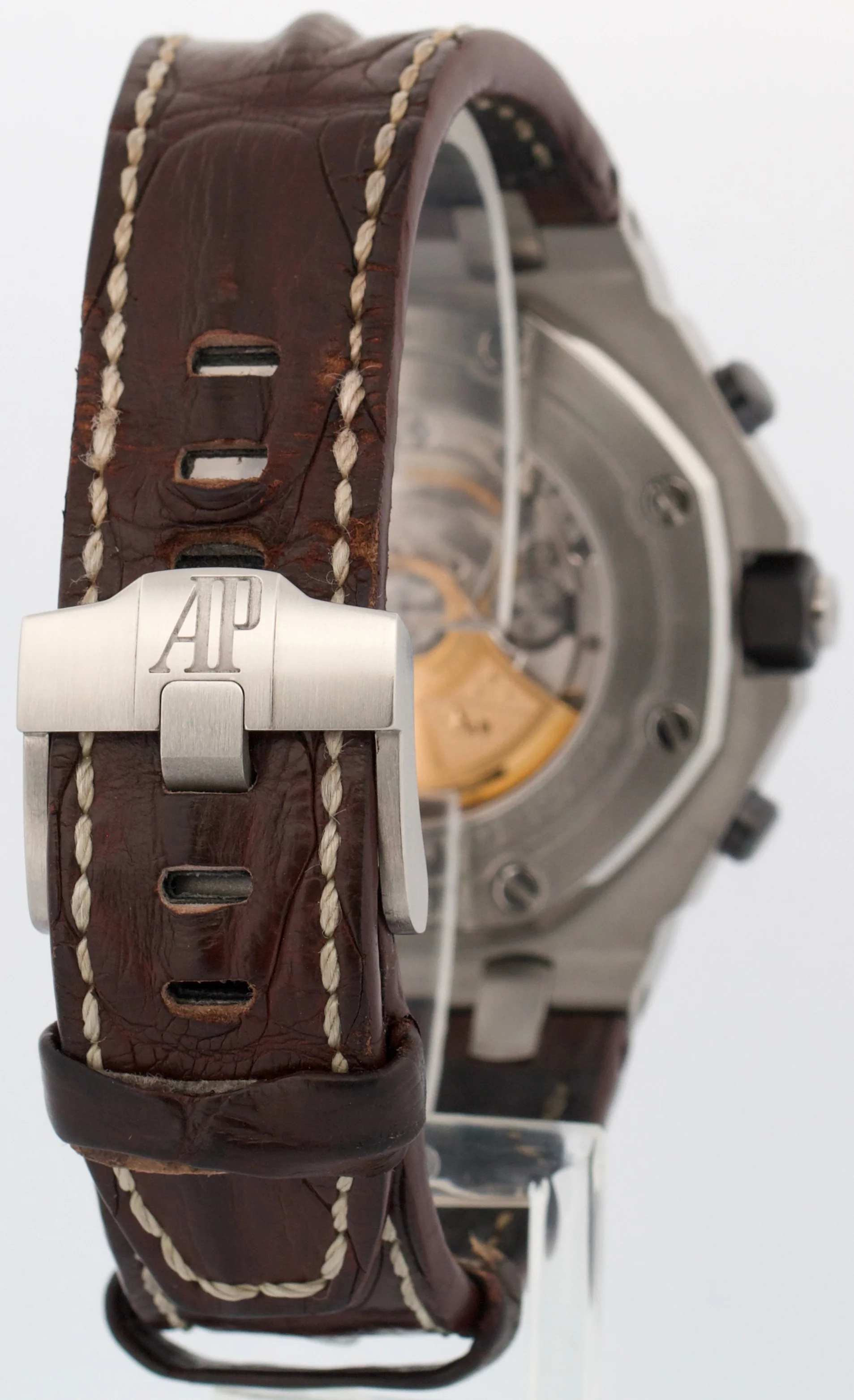 Audemars Piguet Royal Oak Offshore SAFARI Brown Leather Steel 42mm 26470ST Watch - Image 6