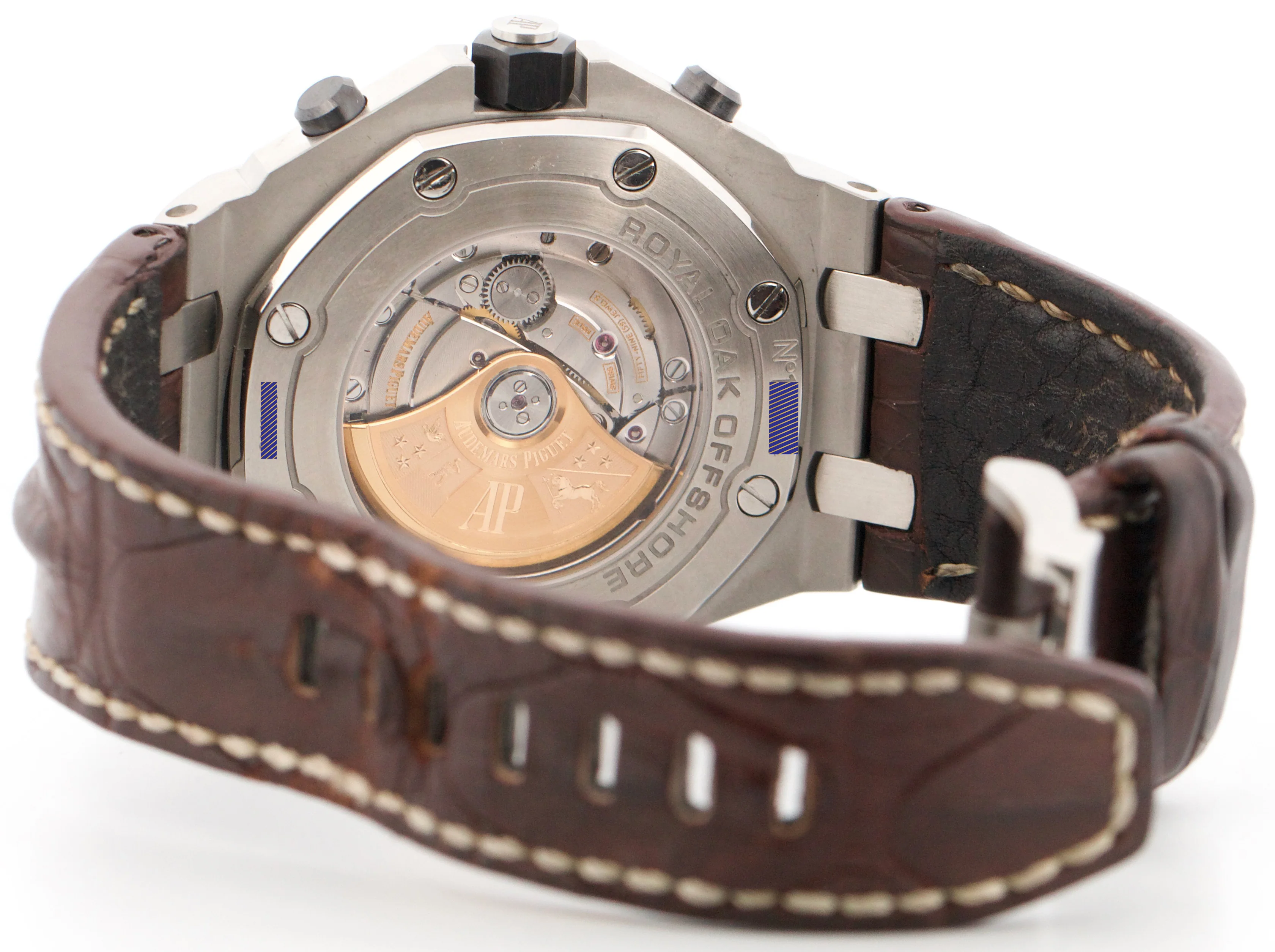 Audemars Piguet Royal Oak Offshore SAFARI Brown Leather Steel 42mm 26470ST Watch - Image 7