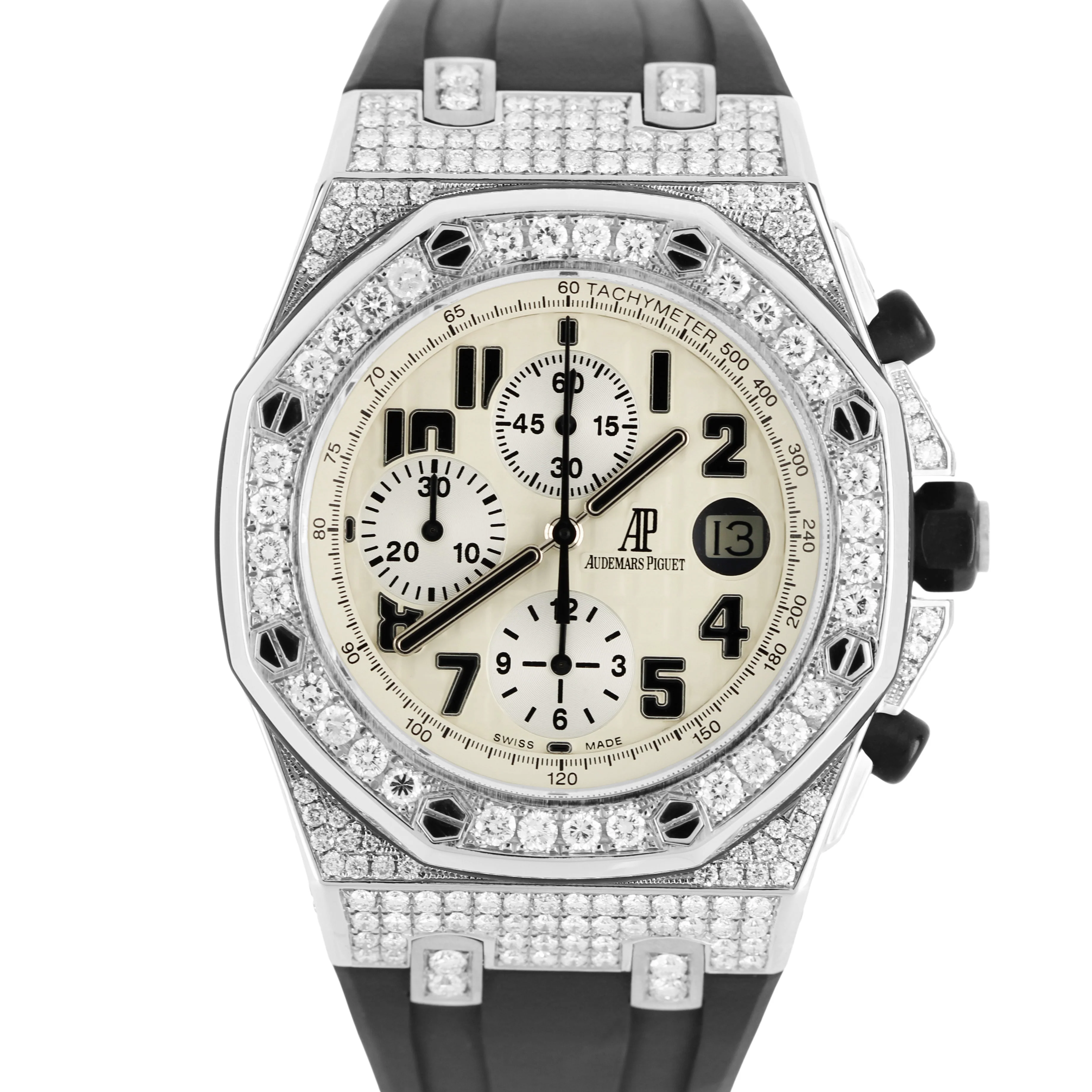 Audemars Piguet Royal Oak Offshore Safari Cream DIAMONDS 42mm 26170ST Watch