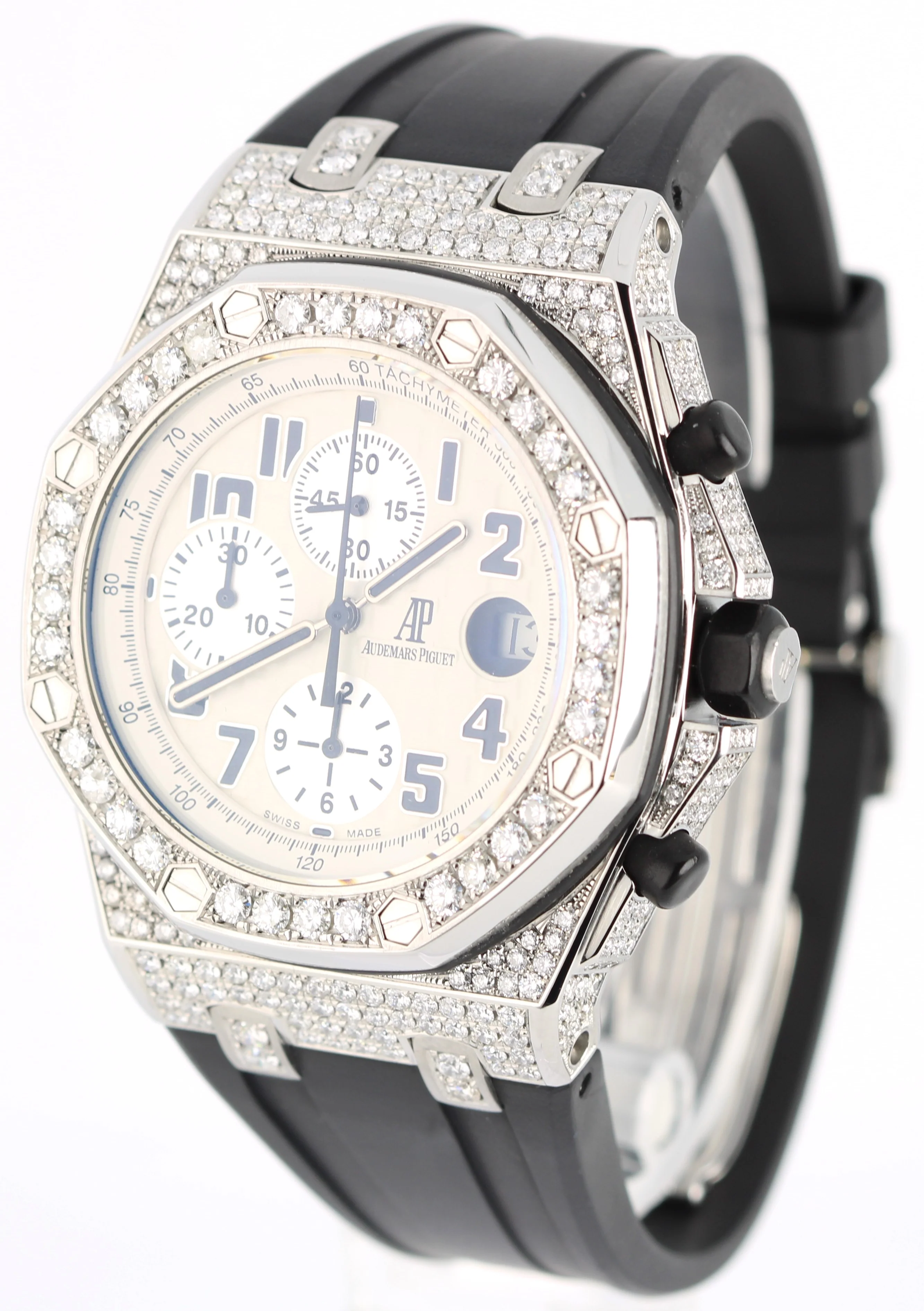 Audemars Piguet Royal Oak Offshore Safari Cream DIAMONDS 42mm 26170ST Watch - Image 3